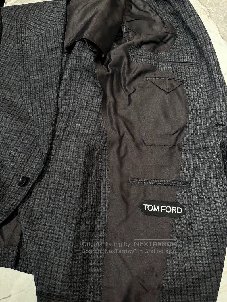 Tom Ford Tom Ford Grey Plaid Single-Breasted Suit Size 46L - 7 Thumbnail