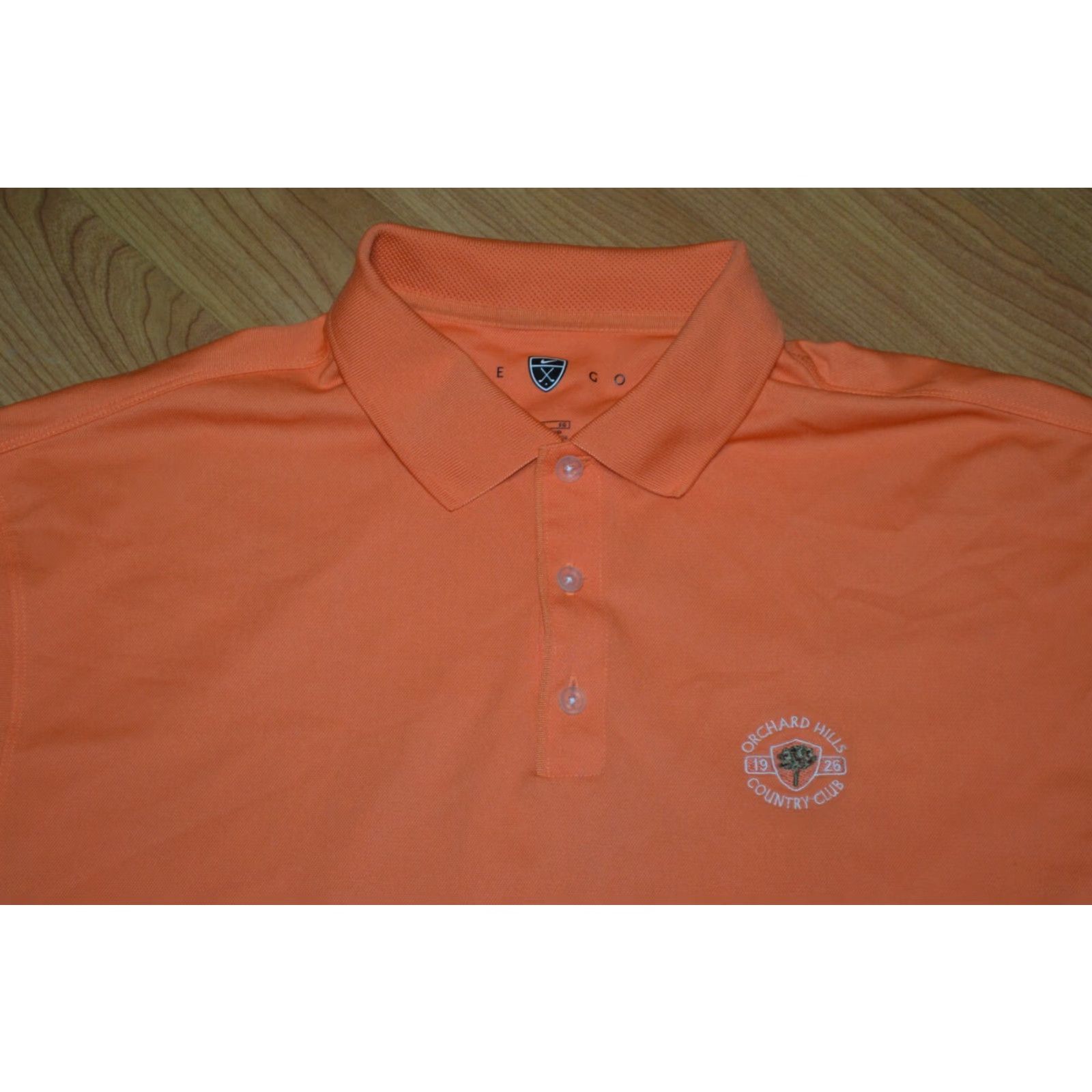 Nike VINTAGE Nike Orchard Hill Country Club Polo Shirt XL Men Orange Nike Polo Short Sleeve 18 Hole Golf Bryan OH Women? Size US XL / EU 56 / 4 - 2 Thumbnail
