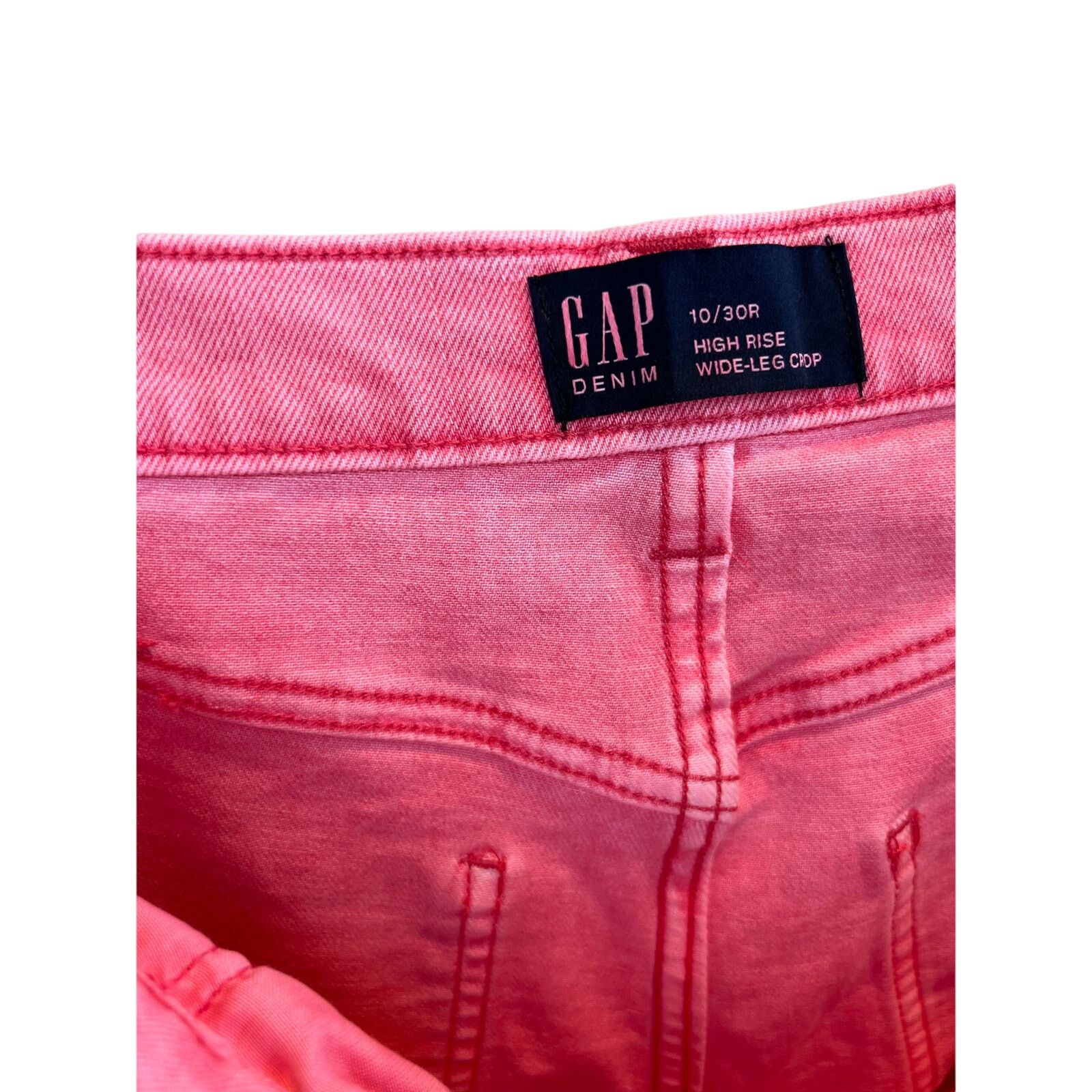 Gap Gap High Rise Pink Denim Wide Leg Jeans Size 32" / US 10 / IT 46 - 3 Thumbnail