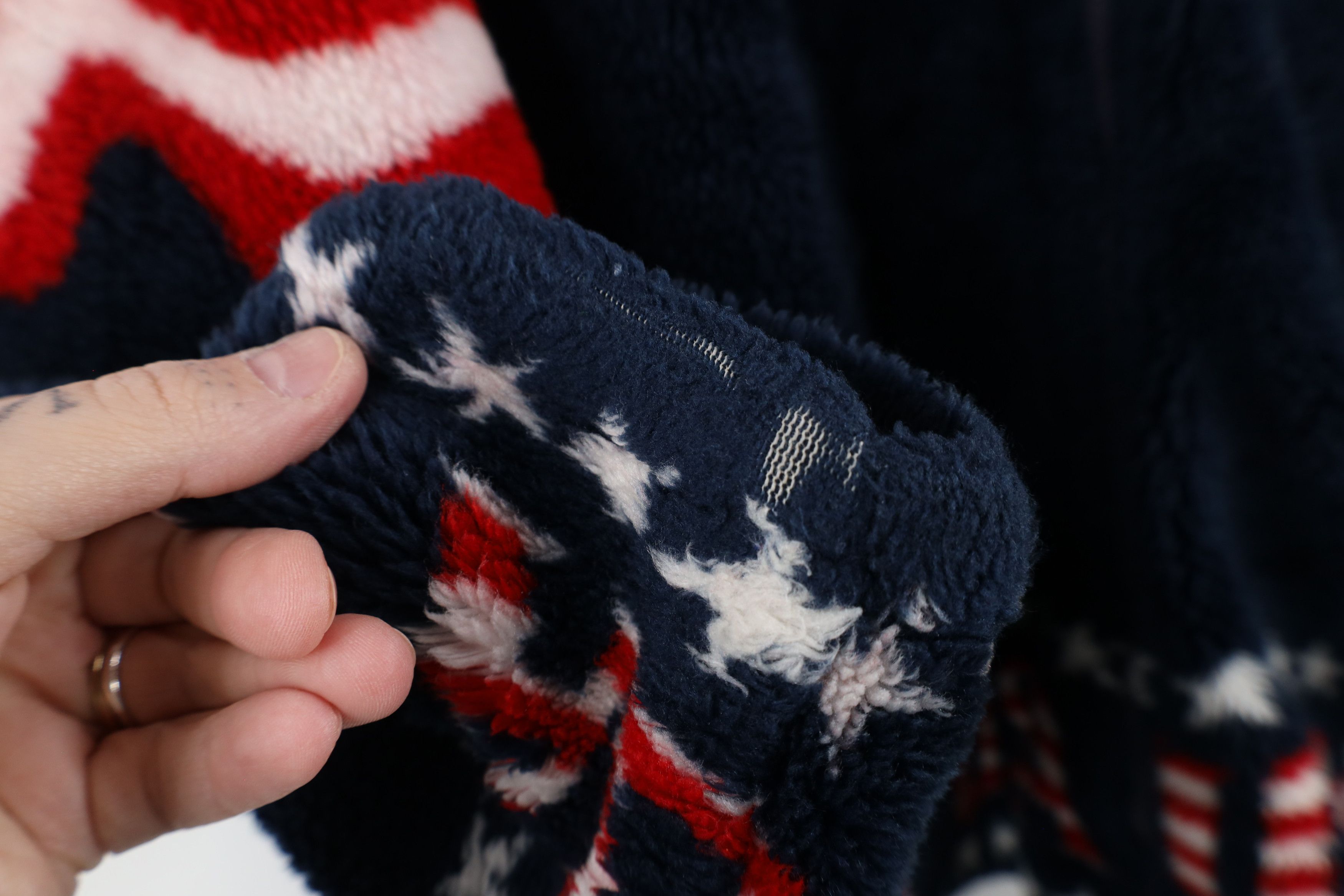 Vintage Vintage 90s Streetwear Flag All Over Print Fleece Jacket USA Size US L / EU 52-54 / 3 - 7 Thumbnail
