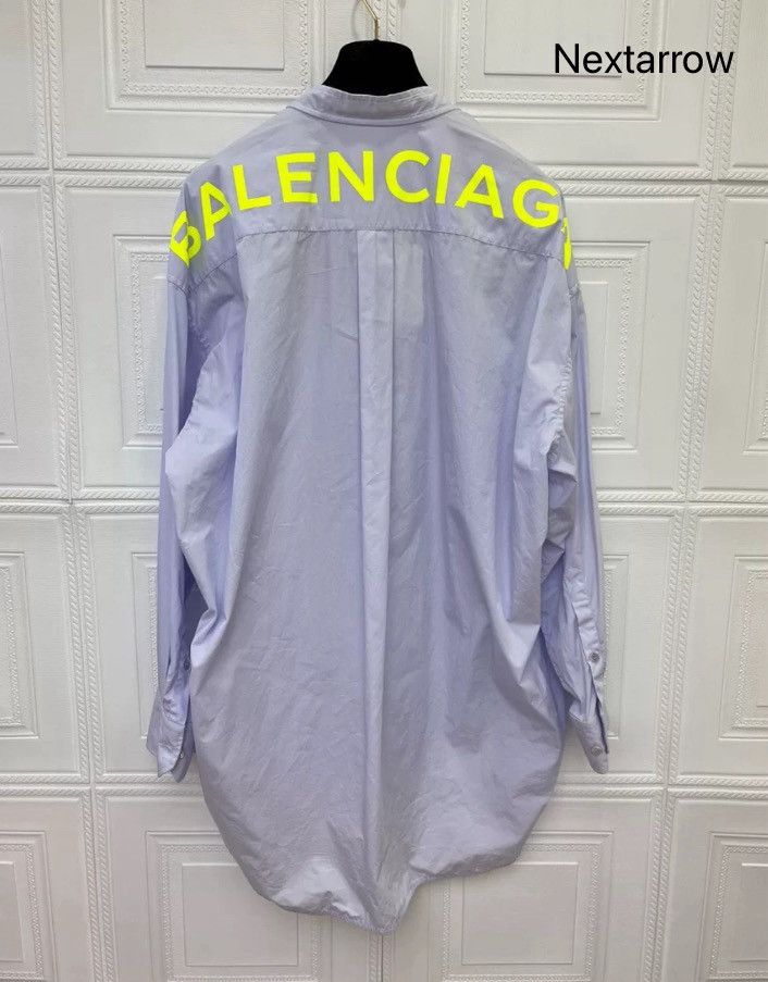 Balenciaga BALENCIAGA Blue Letter Lace up Shirt2412-Nextarrow Size US M / EU 48-50 / 2 - 2 Thumbnail