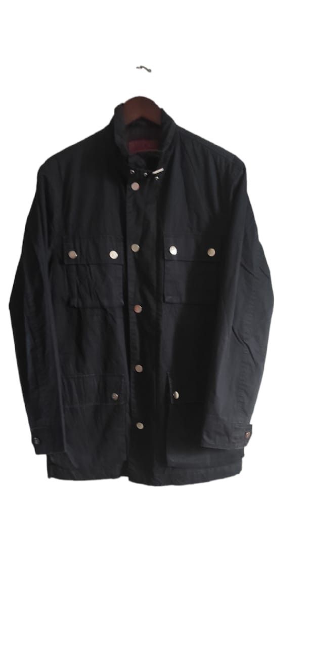 image of Carolina Herrera Navy Multi Pocket Men's Field Jacket Size S in Navy Blue