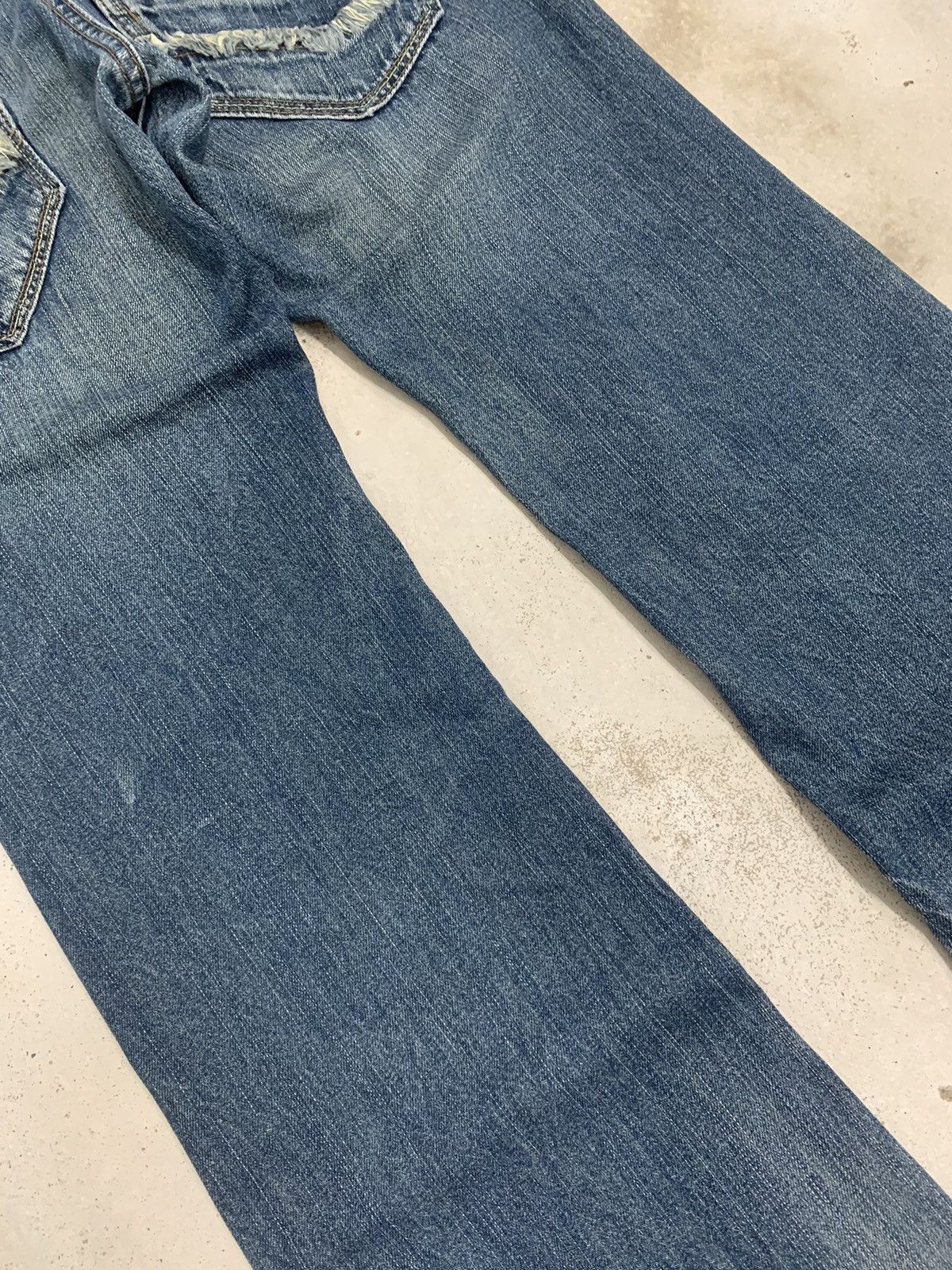 Hysteric Glamour × Japanese Brand Jack Serika Distressed Flare Whisker Arrow Embroidery Y2K Size US 33 - 12 Thumbnail