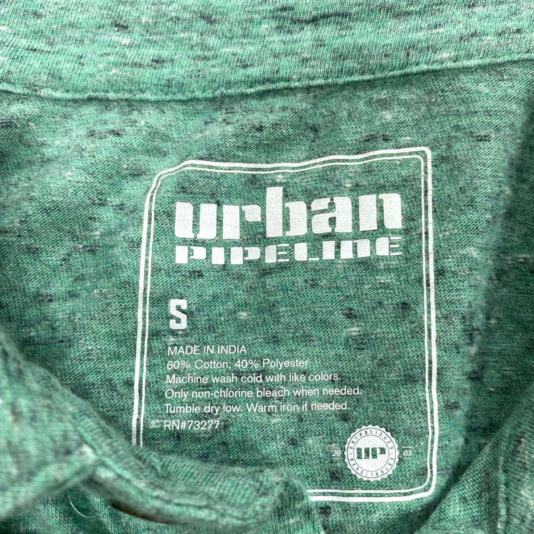 Vintage VINTAGE? Urban Pipeline Polo Shirt Mens Small Green Heathered Space Dye Short Sleeve Size US S / EU 44-46 / 1 - 2 Thumbnail