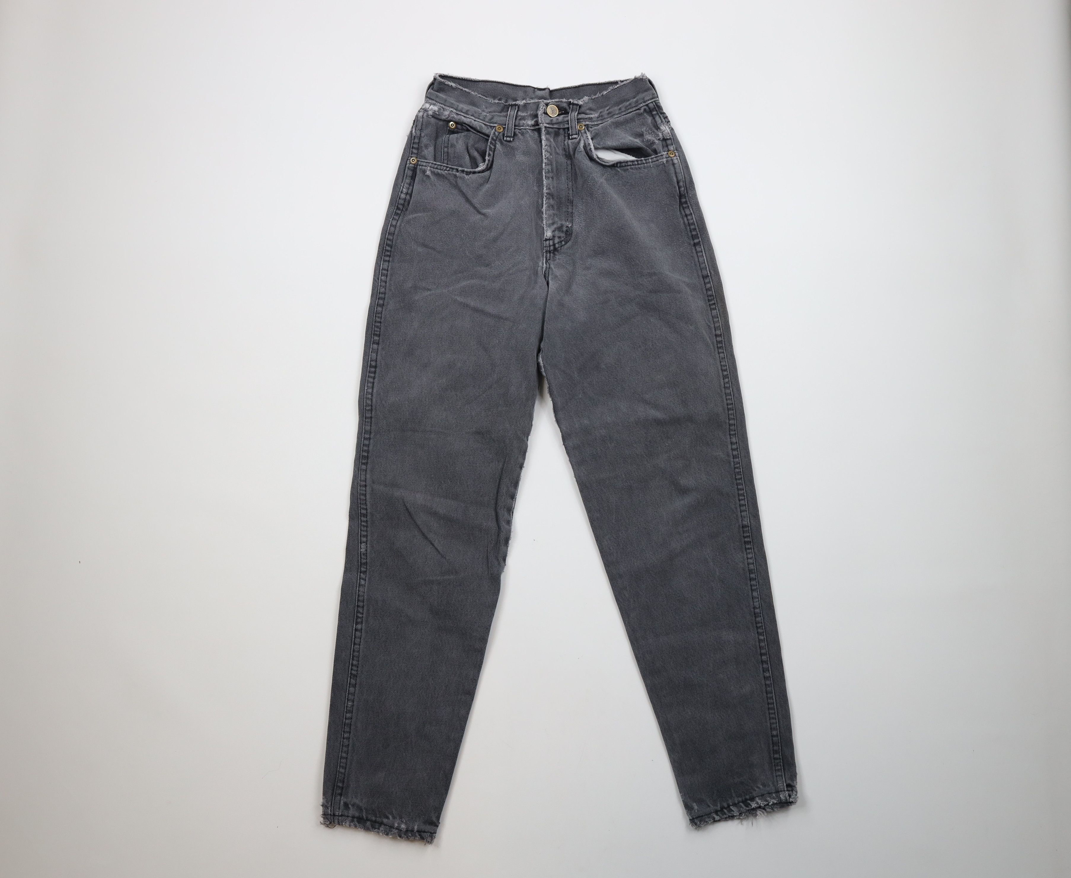 Vintage Vintage 90s Streetwear Tapered Leg Denim Jeans Black USA Size 27" / US 4 / IT 40 - 1 Thumbnail