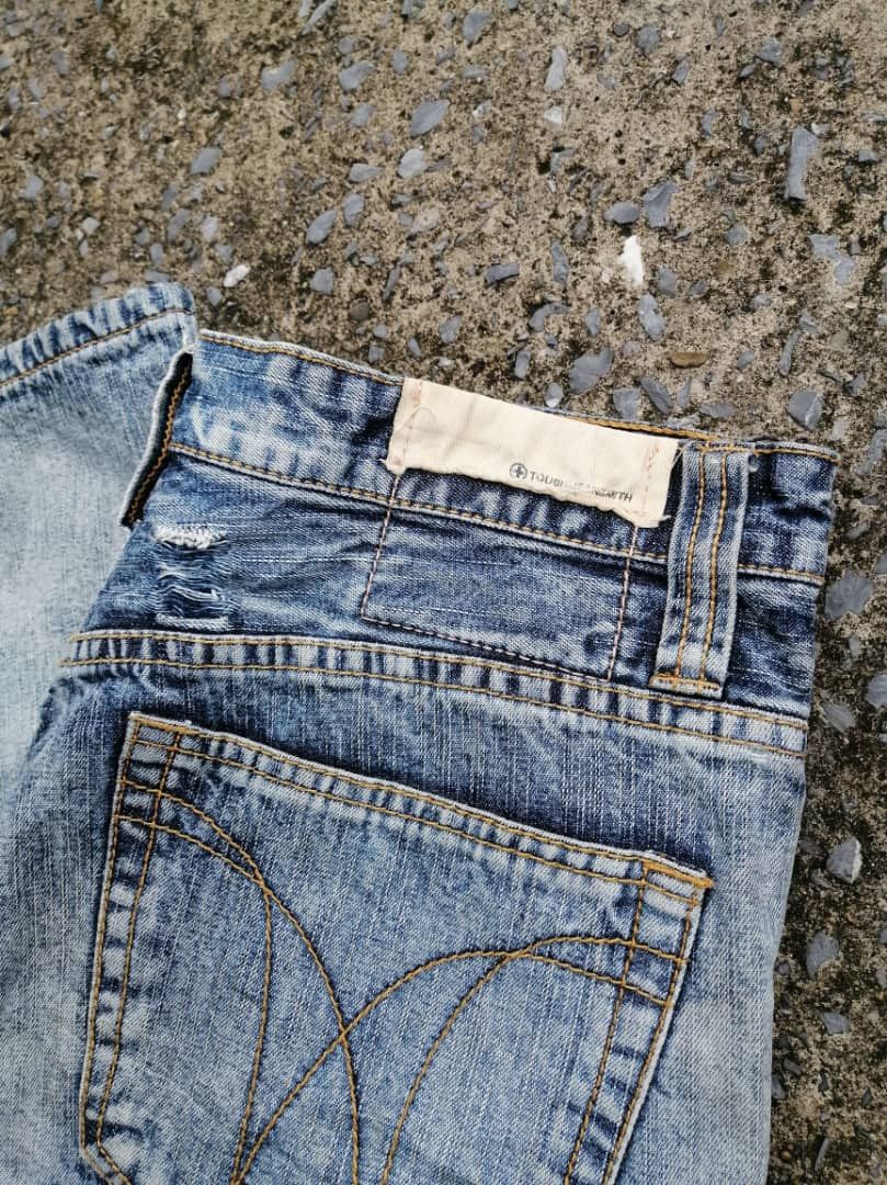 If Six Was Nine Tough Jeansmith Nice Distressed Design Denim Jeans Size US 31 - 7 Thumbnail
