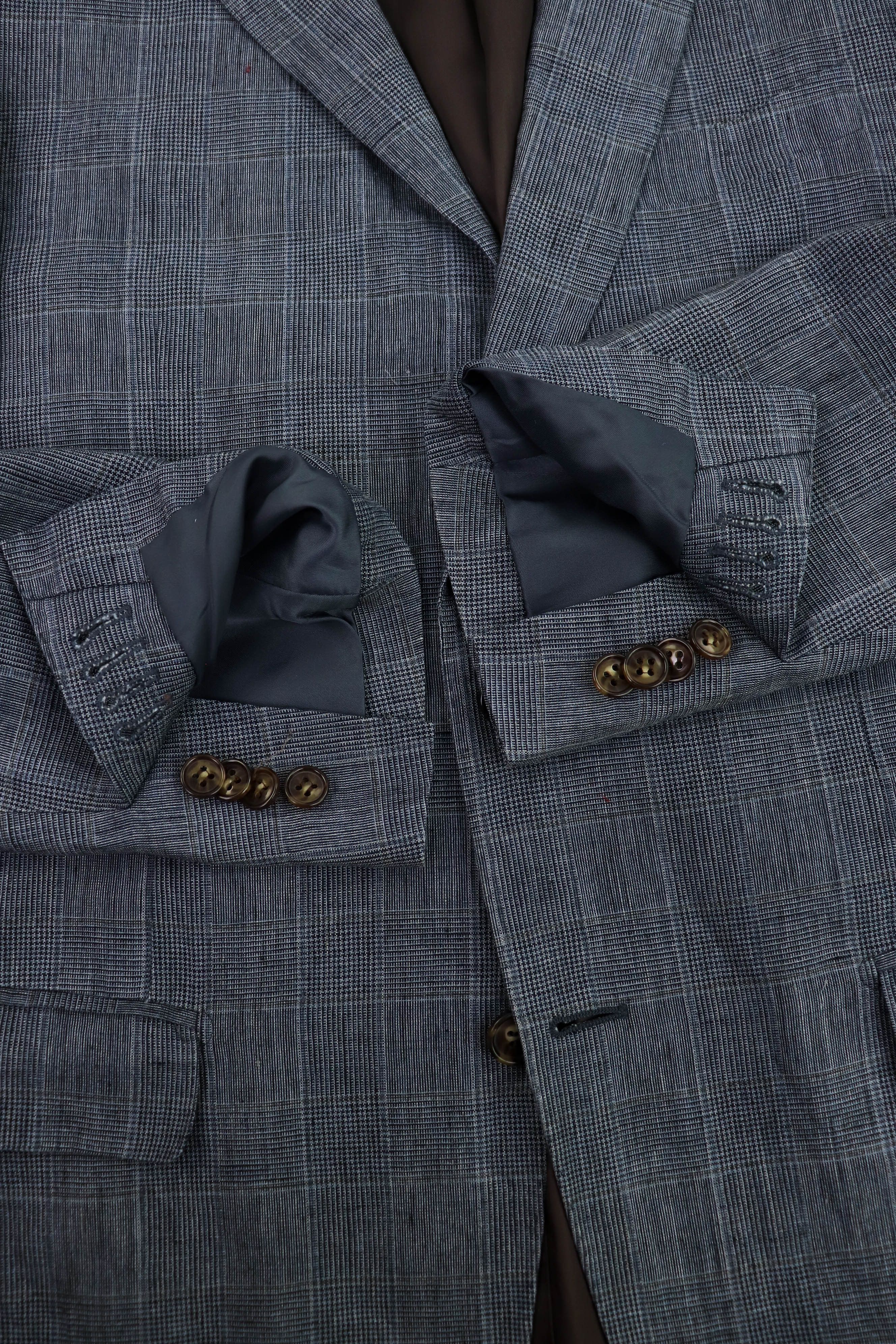 Suitsupply Suitsupply Ormezzano Plaid Grey Pure Linen Blazer Jacket Size 38L - 8 Thumbnail