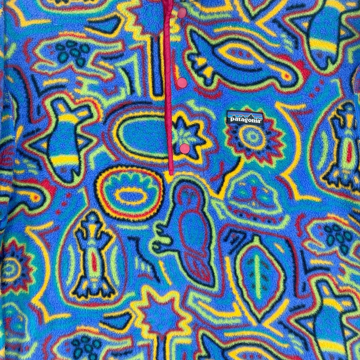 Patagonia × Vintage 90’s Patagonia Art Rainbow Half Button Fleece Size S / US 4 / IT 40 - 5 Thumbnail
