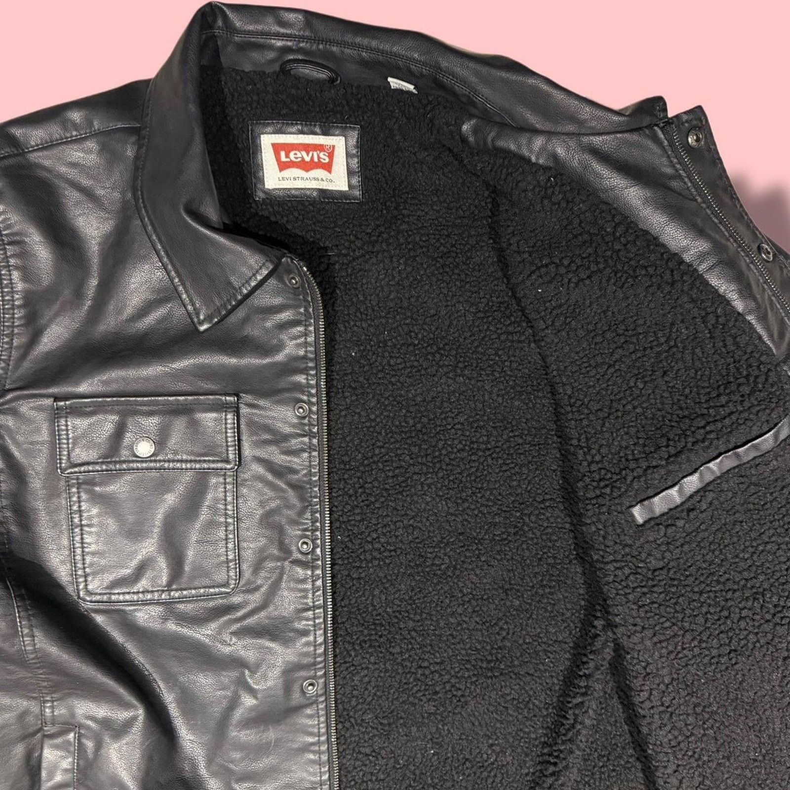 Levi's Levis black faux leather jacket Size US XL / EU 56 / 4 - 4 Thumbnail