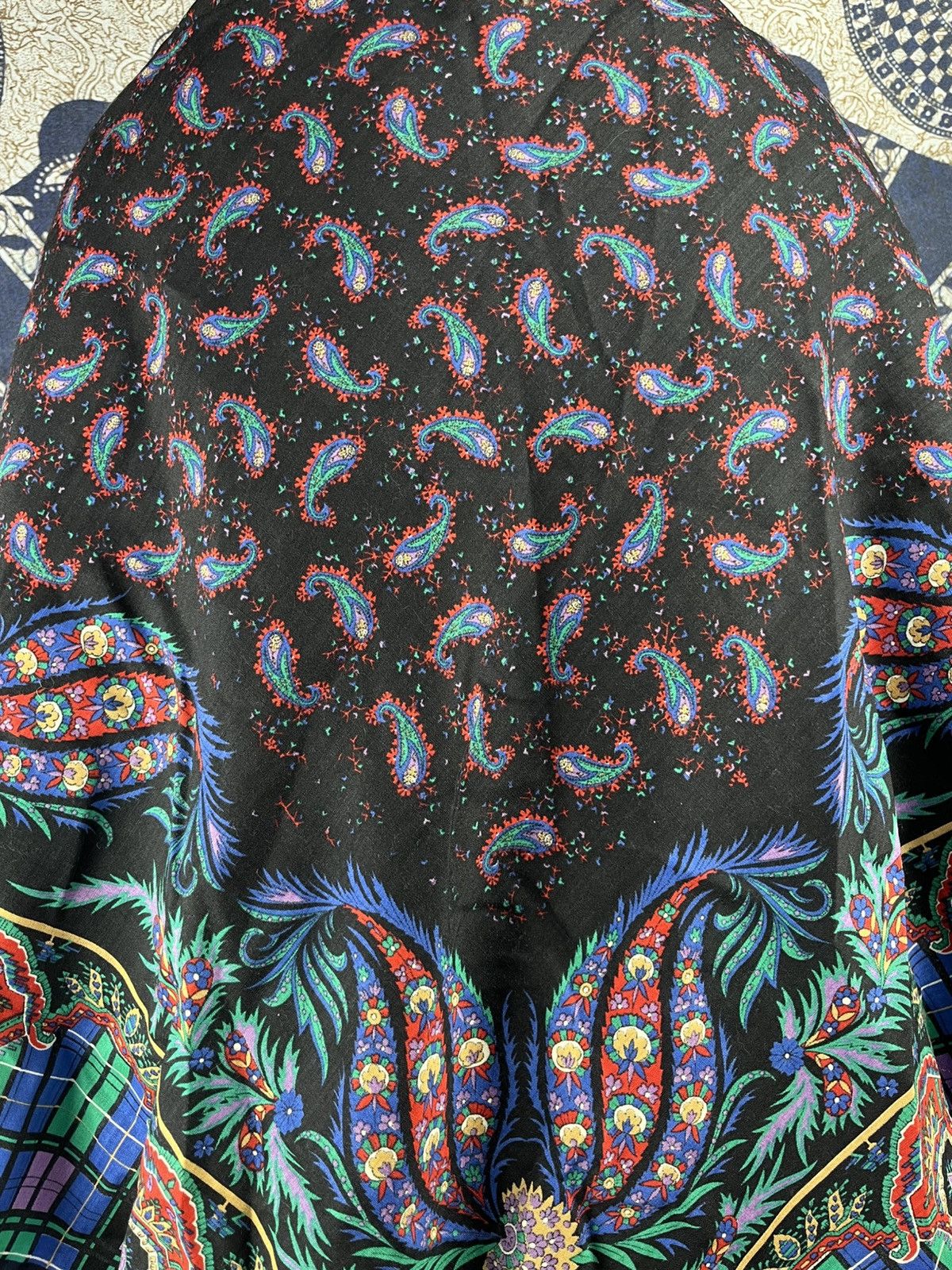 Vintage Vintage Vicki Lynn Bardon Wool Paisley Plaid Scarf Size ONE SIZE - 5 Thumbnail