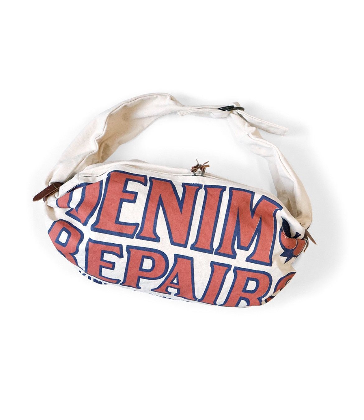 image of Kapital No. 6 Canvas Snuffkin Denim Repair in White, Men's