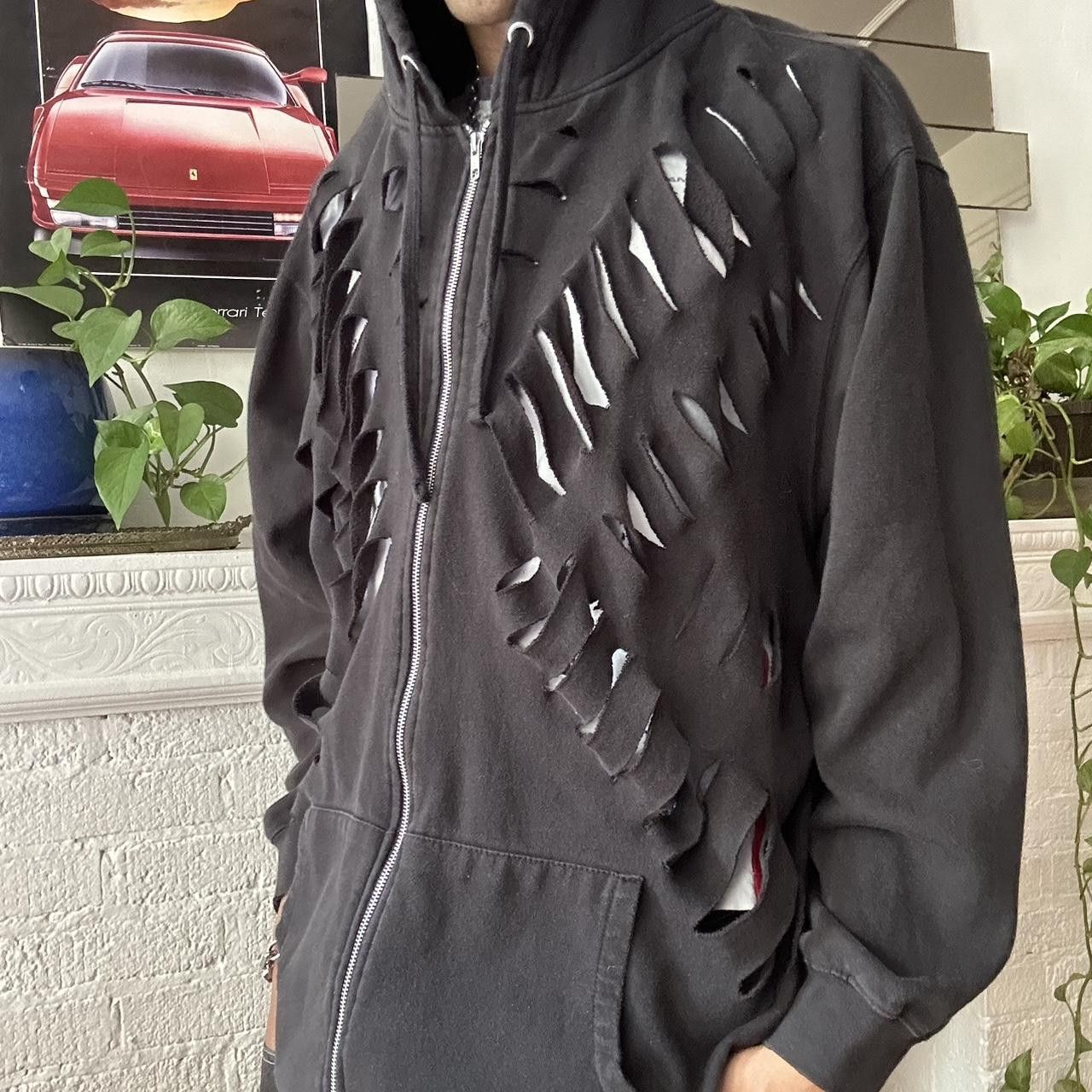 Other ASTROBOI* BLACK OVERSIZED CUT OUT ZIP UP HOODIE _ 4XL BIG Size US XXL / EU 58 / 5 - 3 Thumbnail