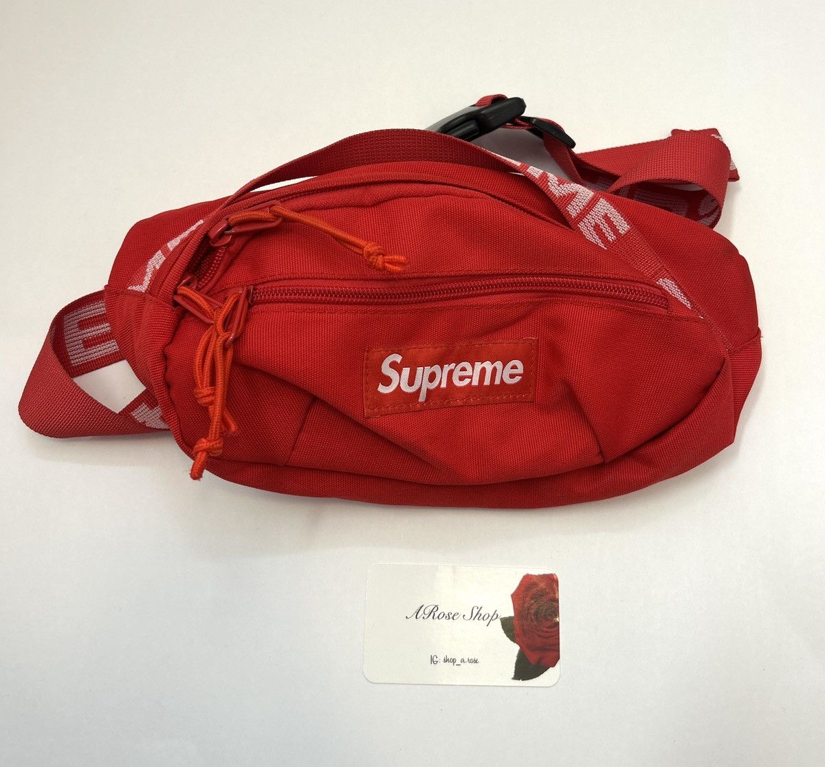 SS18 Supreme Red Waist Adjustable Zip Buckle Bag Size: OS