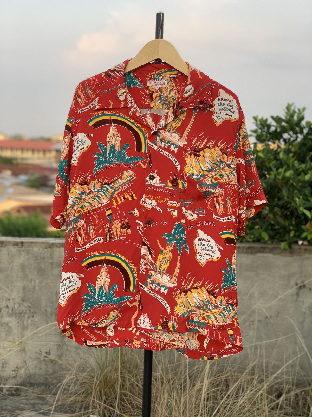 Sugar Cane × Toyo Enterprises *RARE* Vtg TOYO ENTERPRISE Sun Surf Loop Open Collar Shirt Size US L / EU 52-54 / 3 - 3 Thumbnail