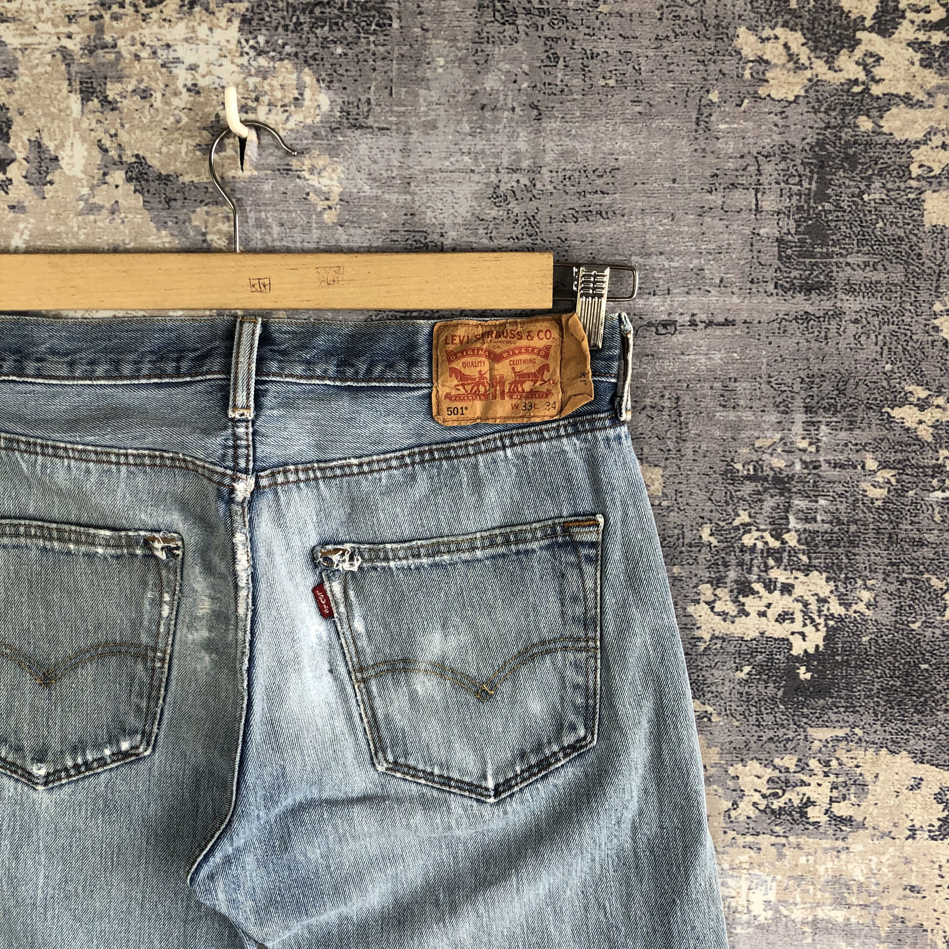 Levi's Vintage Y2K Levis 501 Jeans Levi's Faded Light Wash Denim Size US 32 / EU 48 - 5 Thumbnail