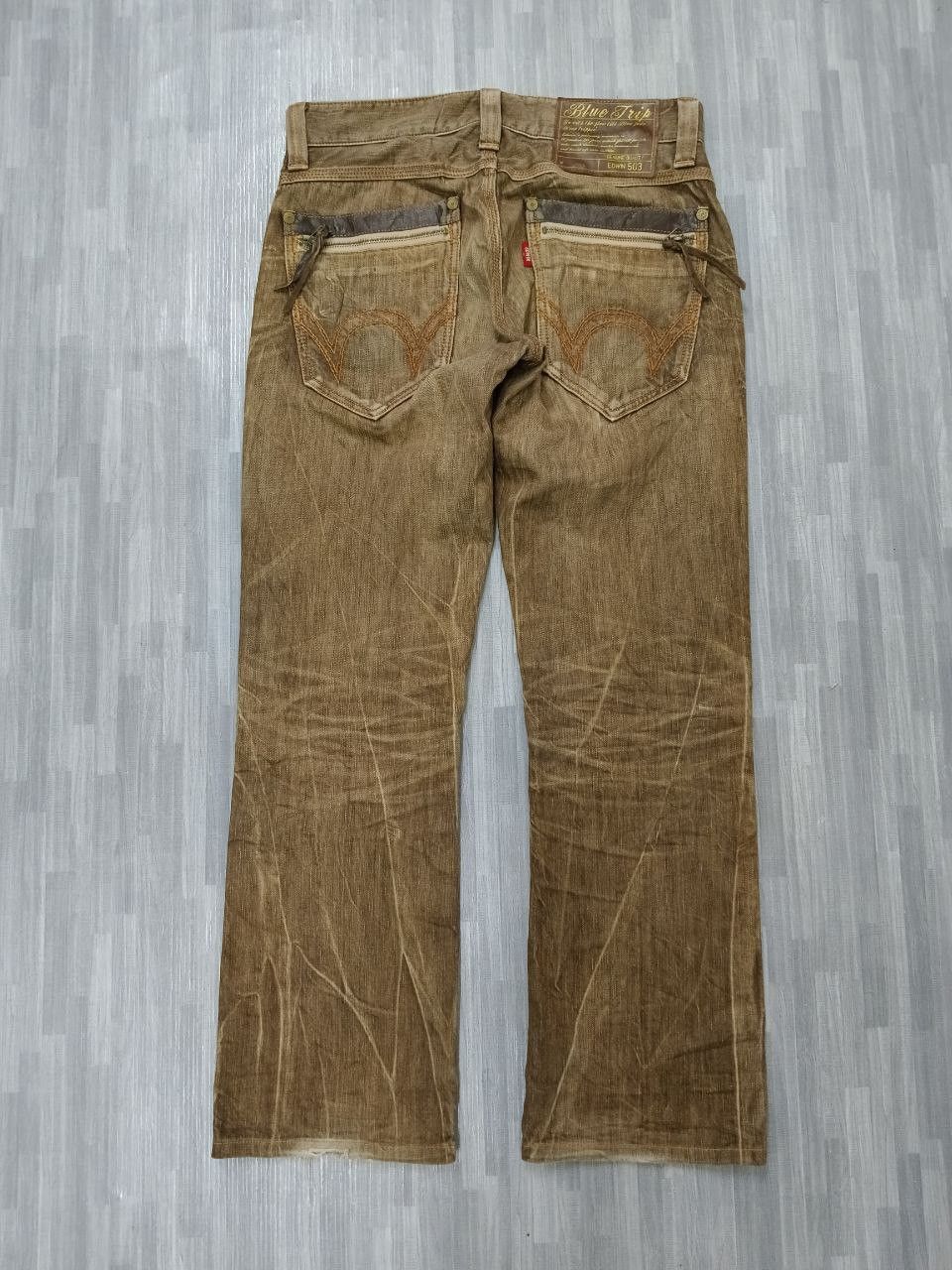 WASHED BROWN EDWIN DENIM PANTS