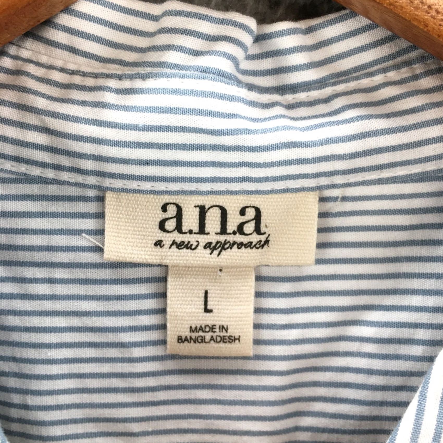 Vintage ANA A New Approach Shirt Womens L Blue Striped Long Sleeve Button Up NWT Size L / US 10 / IT 46 - 6 Thumbnail