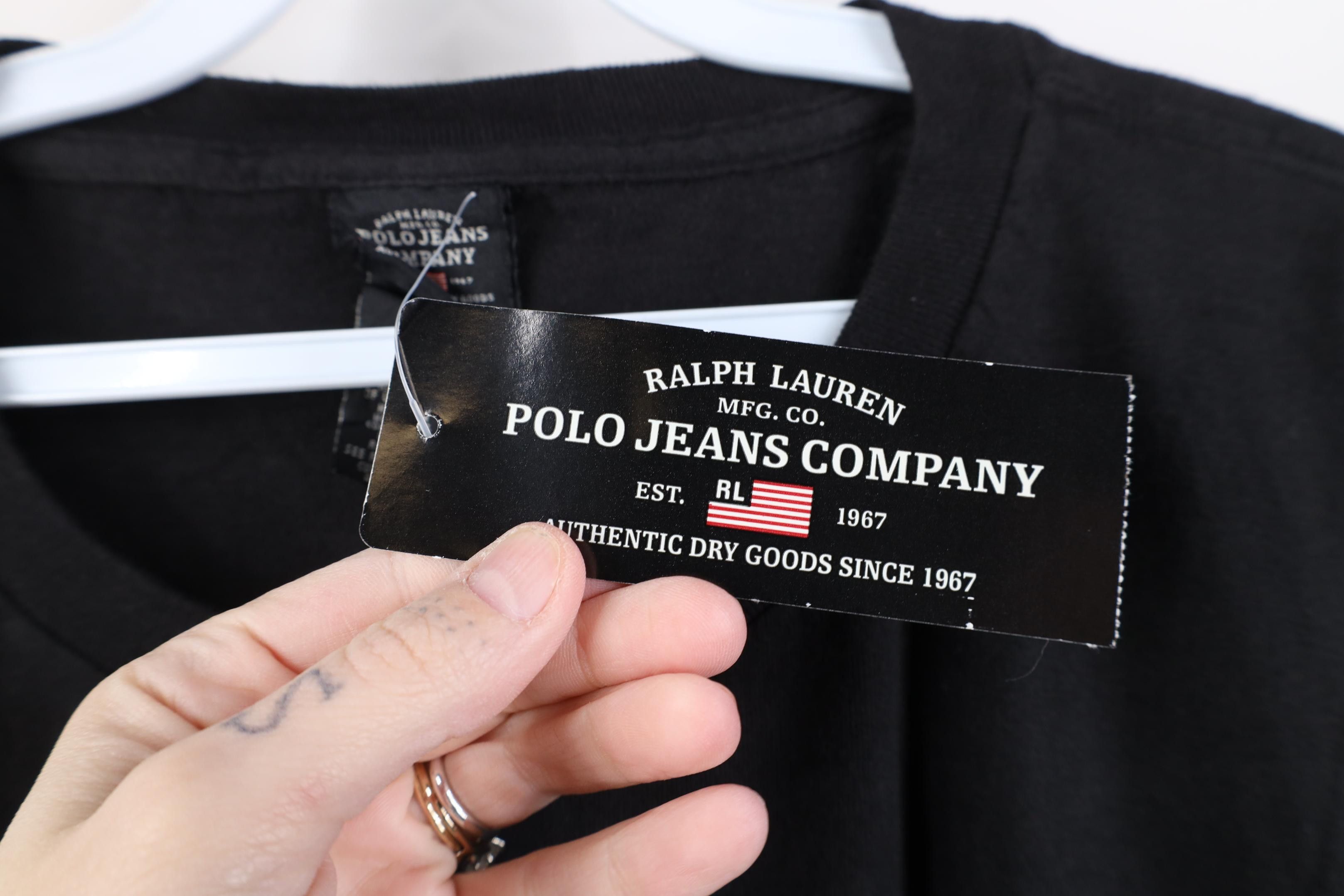 Polo Ralph Lauren Deadstock Vintage 90s Ralph Lauren Monogram T-Shirt Black Size US XXL / EU 58 / 5 - 7 Thumbnail