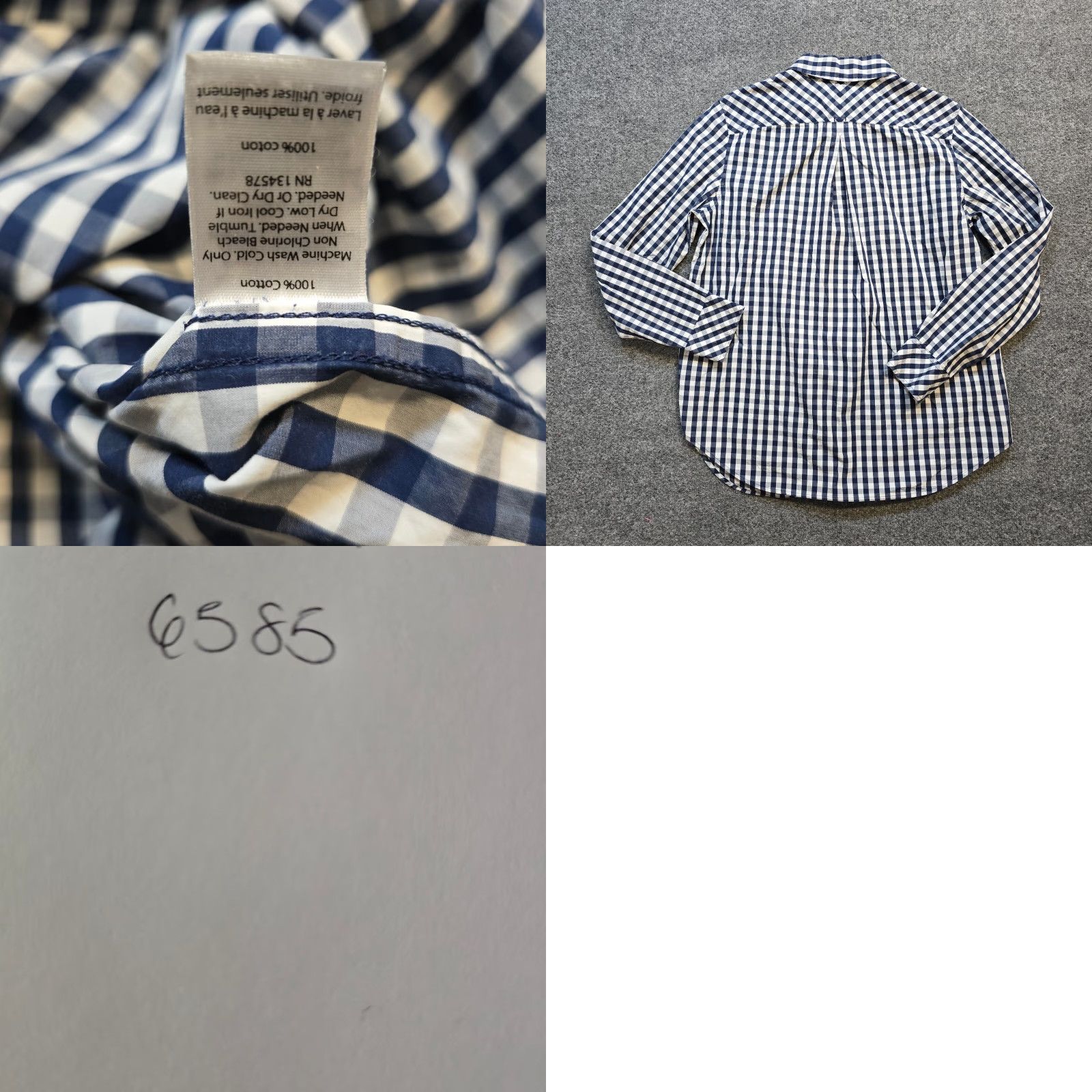 Vineyard Vines Vineyard Vines Blouse Womens Size 8 Blue Gingham Plaid Button Collared Long Sleeve Classic Preppy Career Shirt Women Size M / US 6-8 / IT 42-44 - 8 Thumbnail