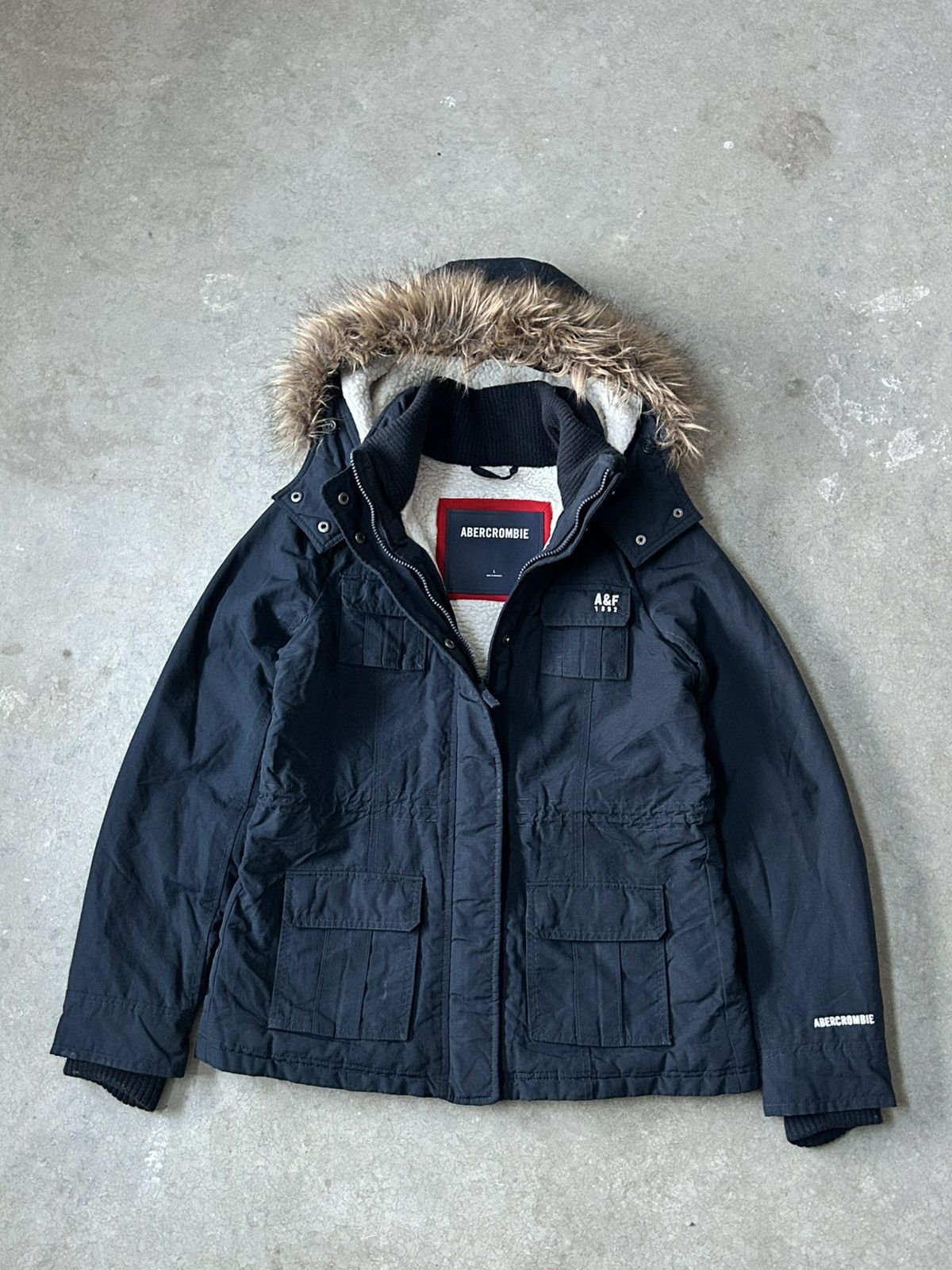 Abercrombie & Fitch Abercrombie Parka Sherpa Fur Hoodie Jacket i6w9 style Size L / US 10 / IT 46 - 12 Thumbnail