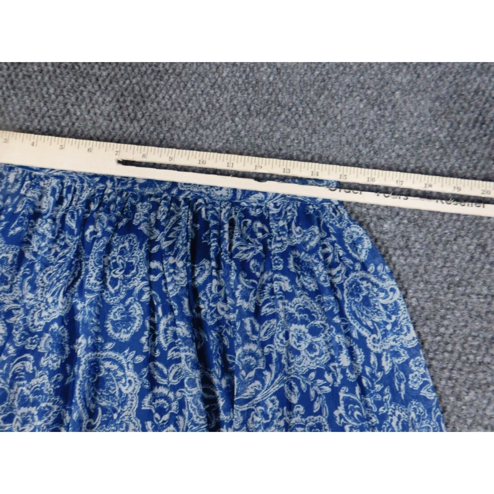 Abercrombie & Fitch VINTAGE Abercrombie & Fitch Skirt Womens M Blue Floral A-Line Short Stretch Ruffle Mid Rise Size 32" / US 10 / IT 46 - 6 Thumbnail