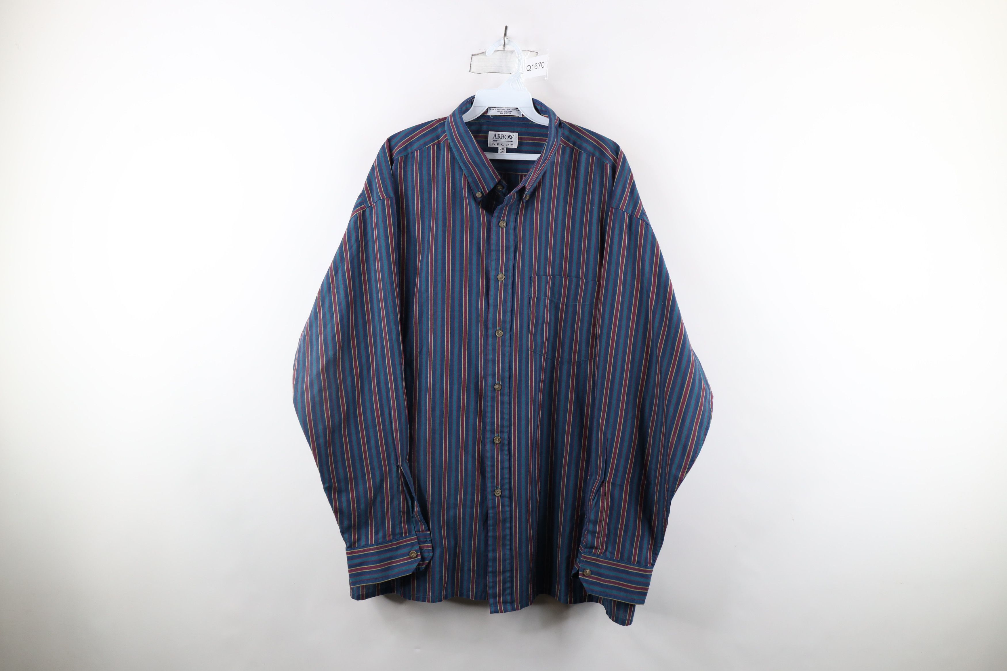 Vintage Vintage 90s Streetwear Rainbow Striped Button Down Shirt Size US XXL / EU 58 / 5 - 1 Thumbnail