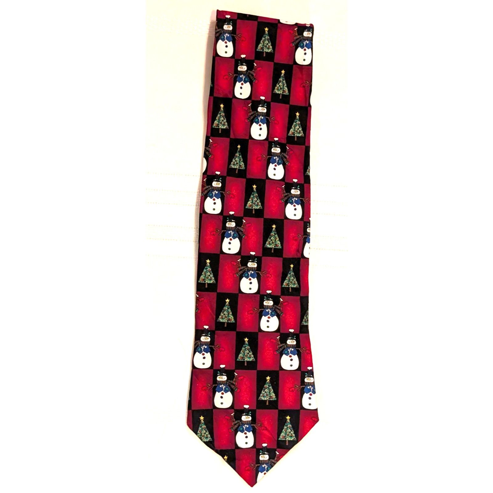 The Unbranded Brand Hallmark Yule Tie Greet Snowman Xmas Tree Necktie 100% Poly Size ONE SIZE - 1 Thumbnail