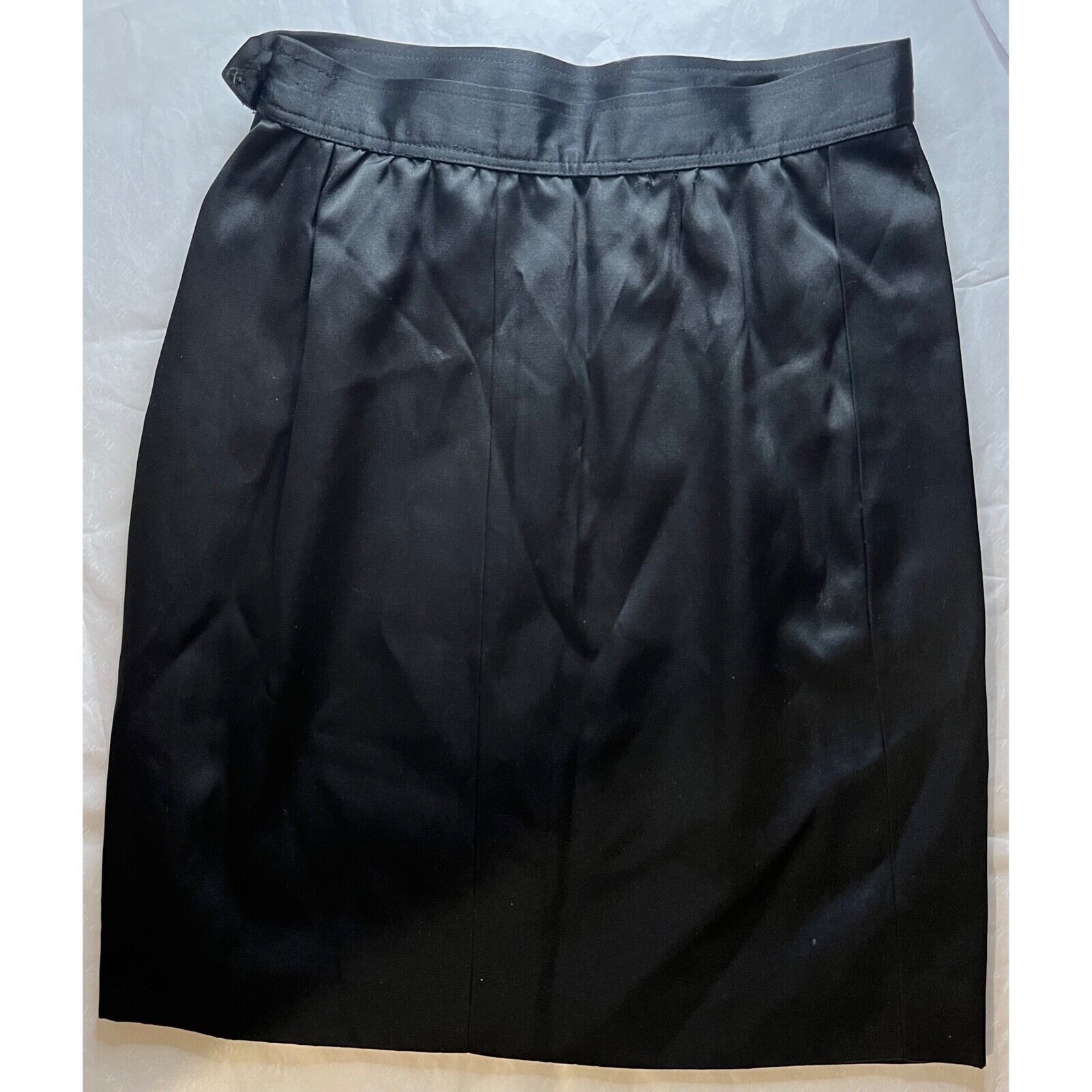 Saint Laurent Paris SAINT LAURENT RIVE GAUCHE BLACK SATIN SKIRT Sz: 42 Size 25" / US 0 / IT 36 - 3 Thumbnail