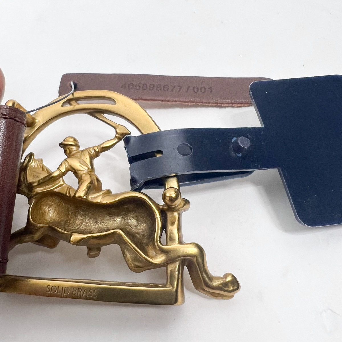 Polo Ralph Lauren Polo Ralph Lauren EQUESTRIAN BUCKLE Striped Belt Size 36 - 9 Thumbnail