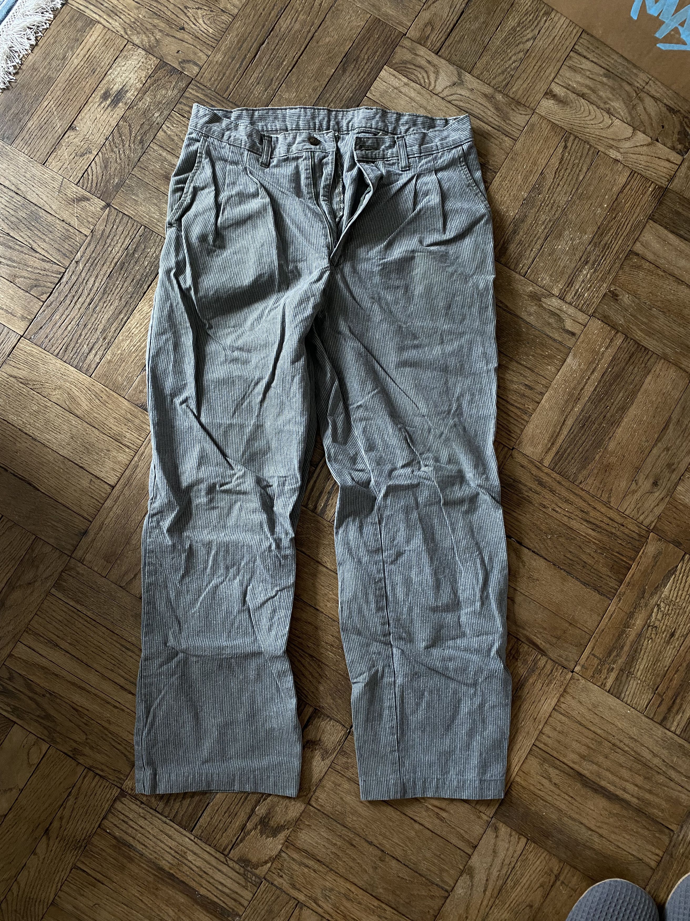 Vintage Pinstripe Made in Canada Work Pants Size US 32 / EU 48 - 1 Thumbnail