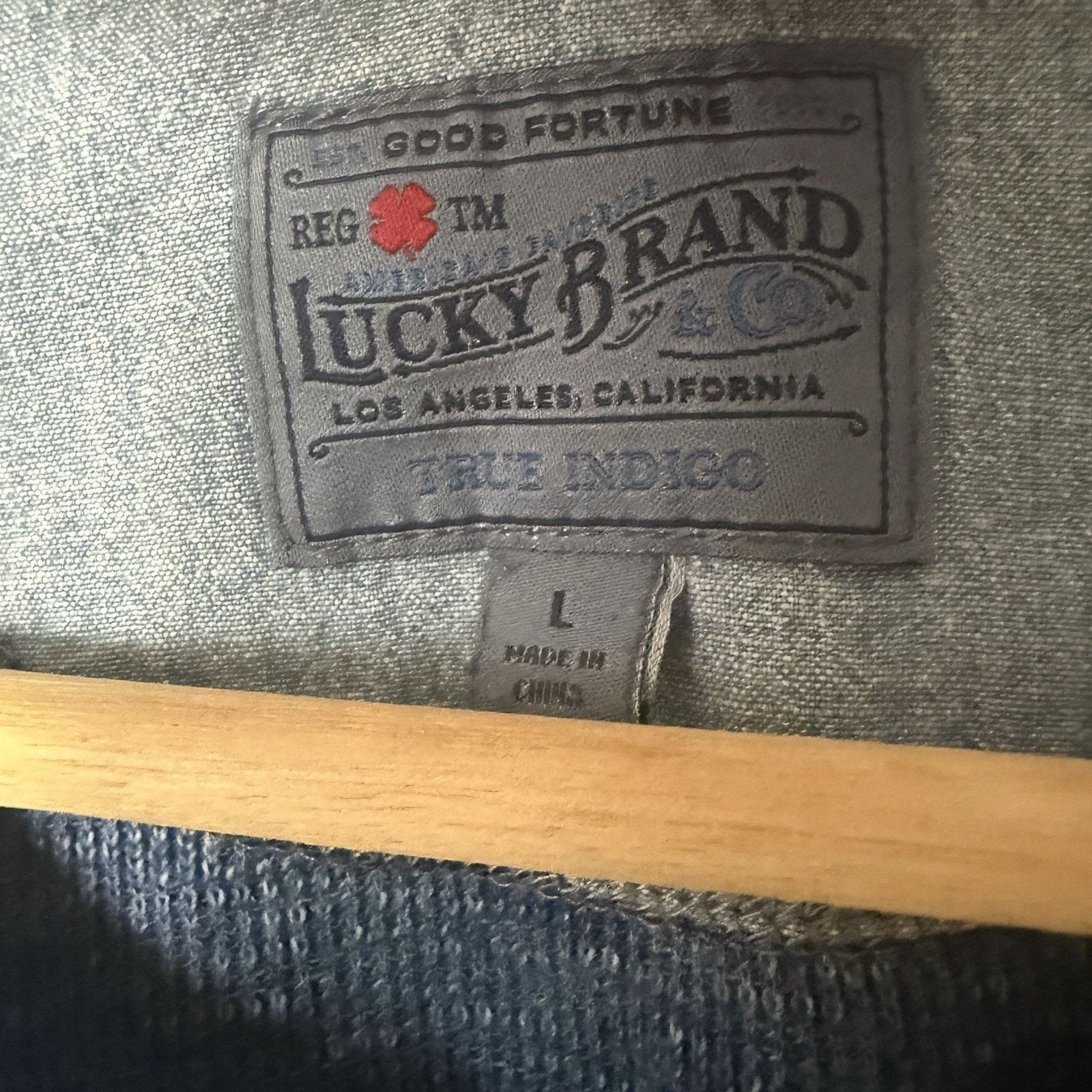 Lucky Brand Lucky Brand Lived In Henley Blue Pullover Thermal Shirt Size US L / EU 52-54 / 3 - 3 Thumbnail