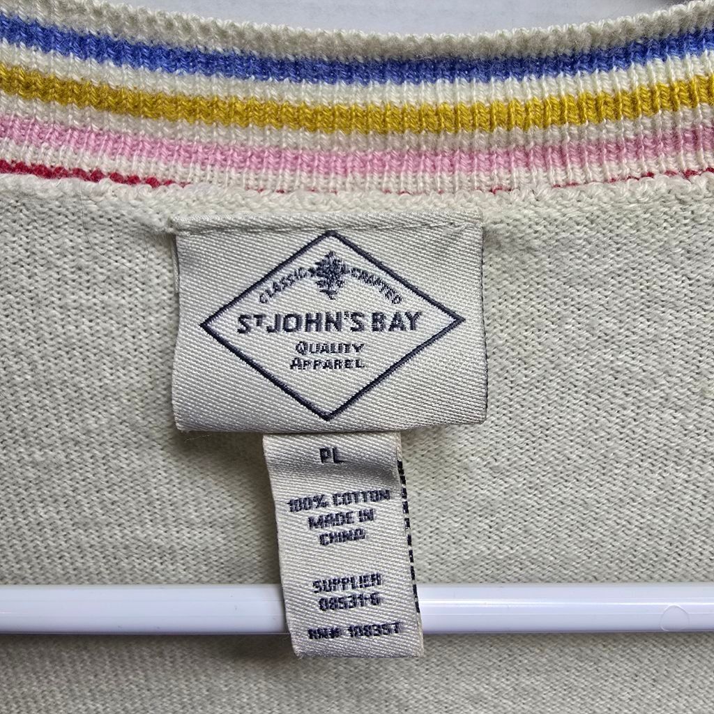 St. Johns Bay Women's St. John's Bay Petite Cardigan PL Beige Multicolor Size S / US 4 / IT 40 - 2 Thumbnail