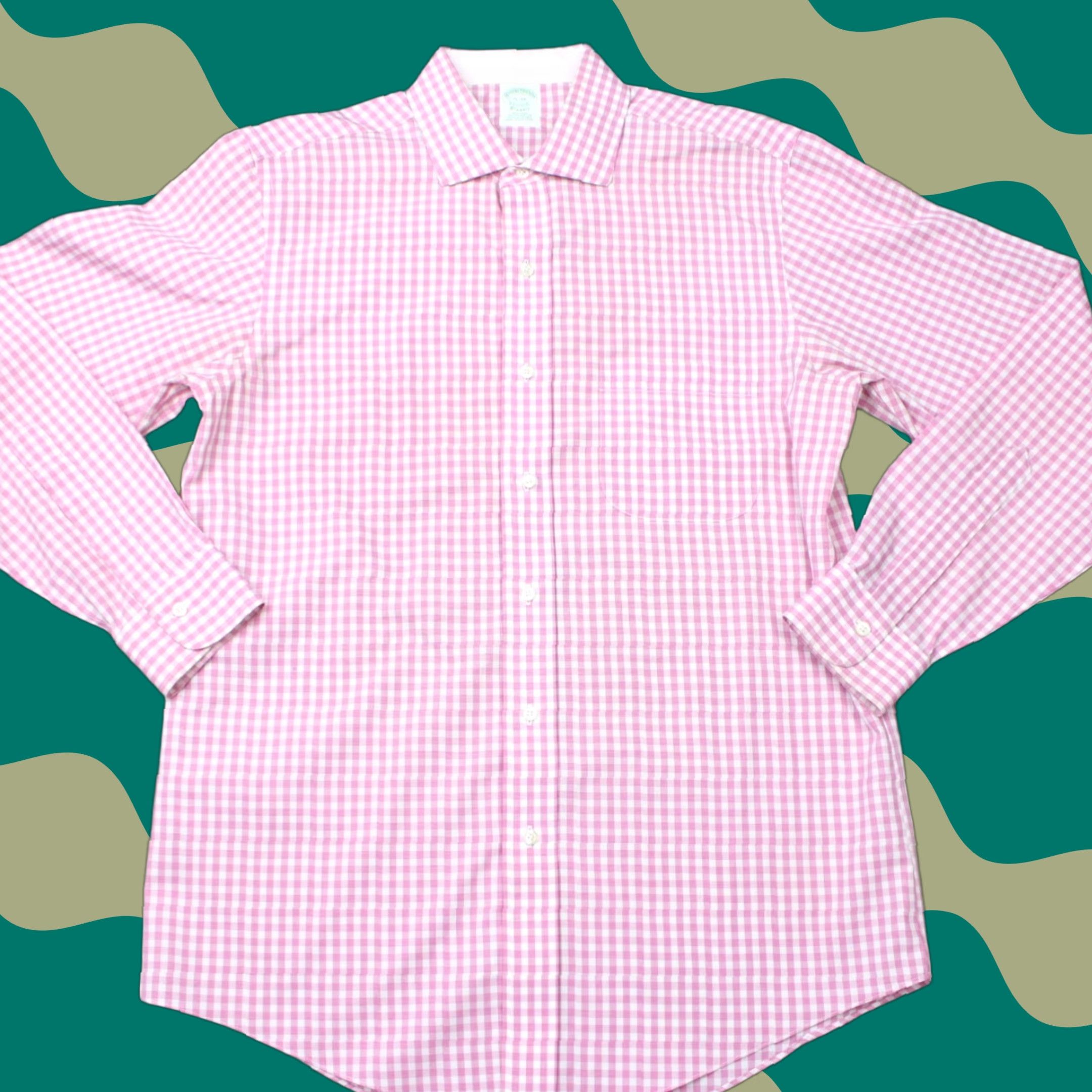 Brooks Brothers Brooks Brothers Shirt Mens 16 34 Pink/White Non-Iron Supima Cotton L/S Dress Shirt Men's Regular Color Pink Pattern Check Modern Classic Size US L / EU 52-54 / 3 - 1 Thumbnail