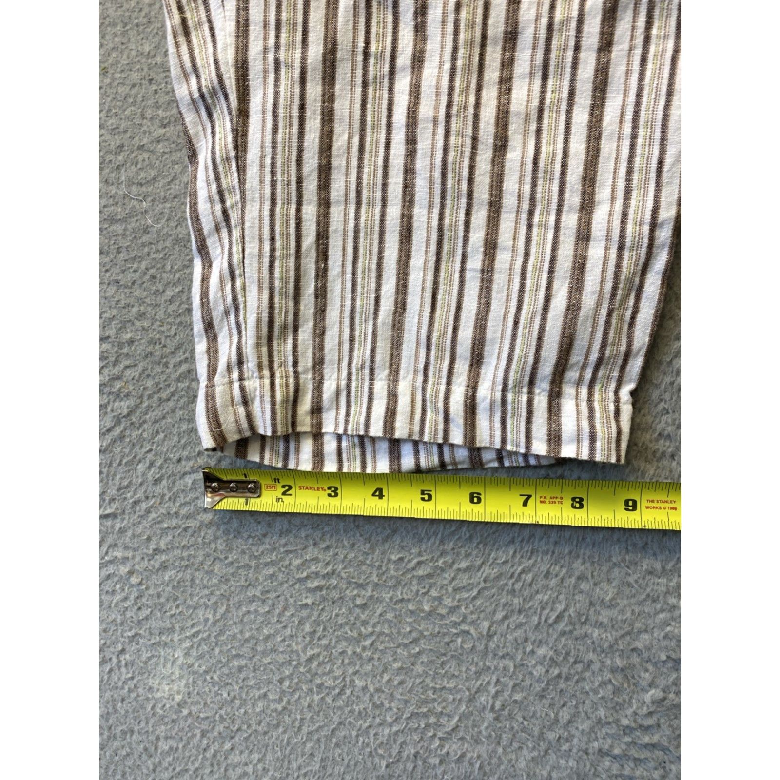 JM Collection JM Collection Linen Pants Women Cropped Wide Leg One Size Multicolor Button Trim Beach Bohemian Size 42" / US 20 - 5 Thumbnail