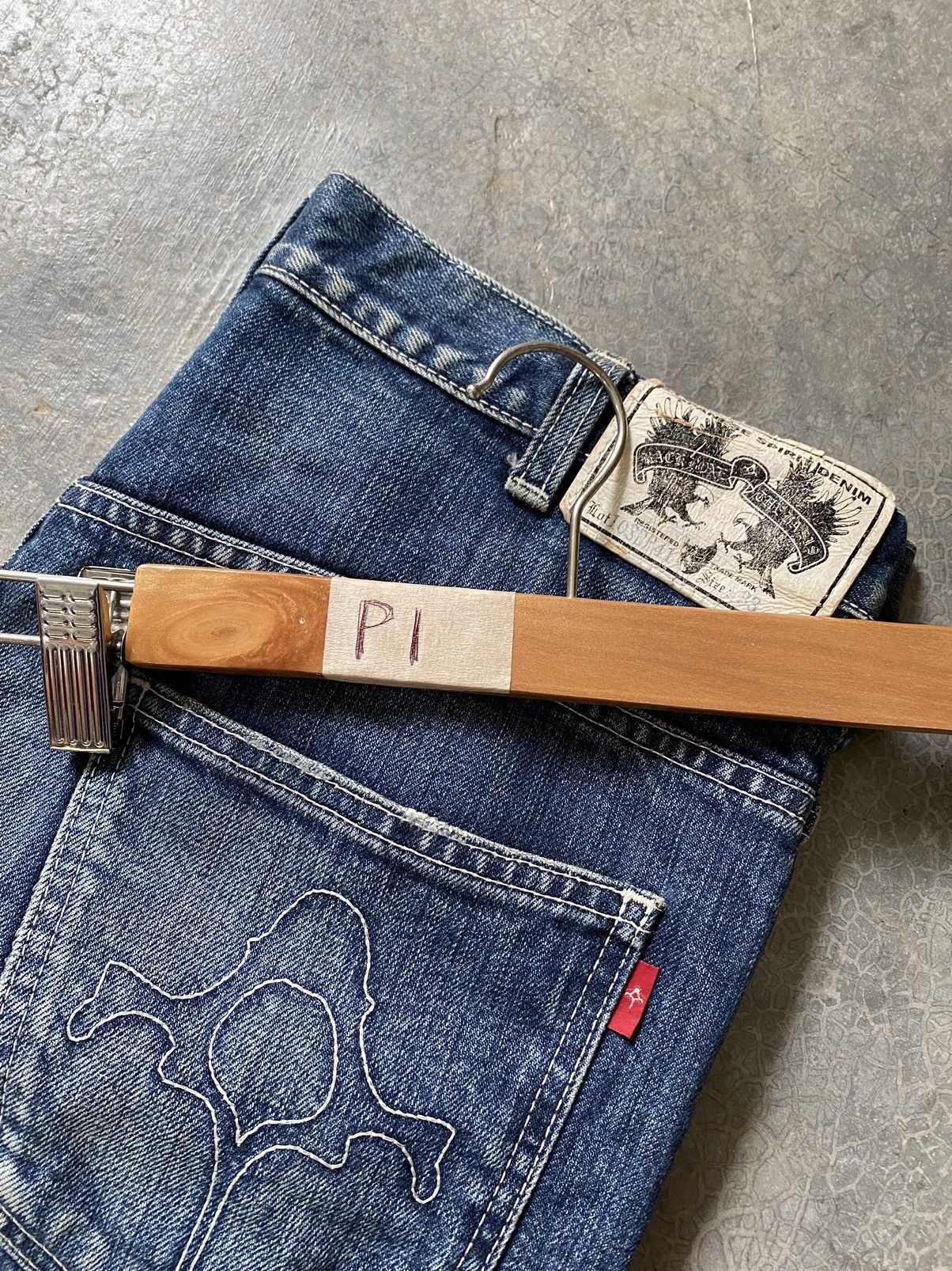 Backbone × Obelisk × Shellac 2000s Backbone Japan Embroidered logo Flare denim Size US 32 / EU 48 - 22 Thumbnail