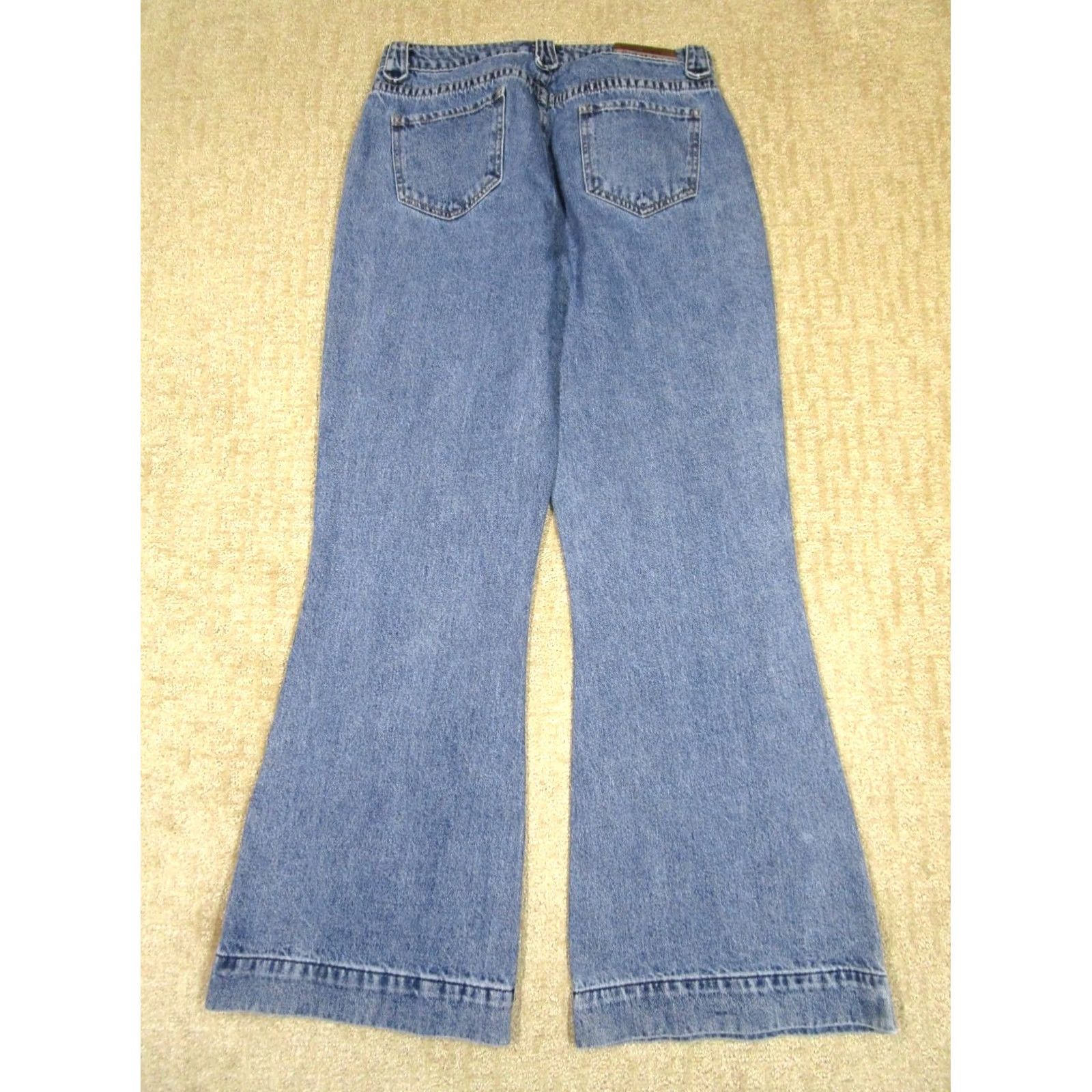 Vintage Rock & Roll Jeans Women 31 Blue High Rise Flared Western Jeans Light Wash Denim Hook Zip Pocket 5-Pocket Relaxed Logo Cowboy Hipster Southwestern Size 24" / US 00 / IT 34 - 3 Thumbnail
