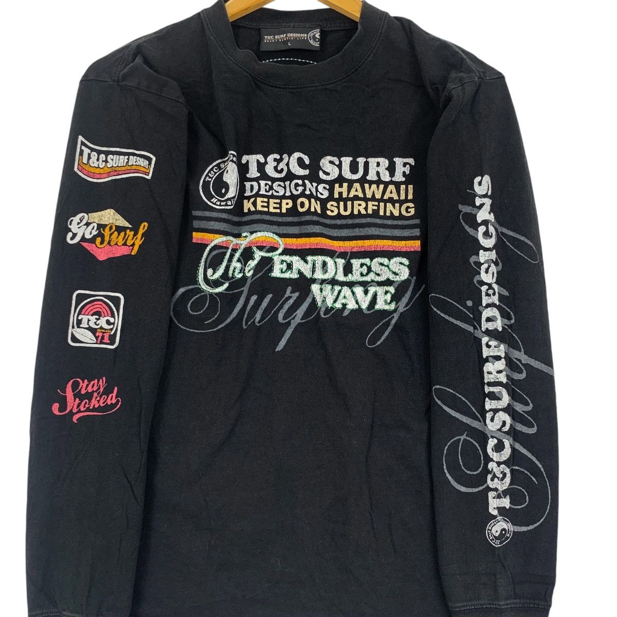 Vintage T&C SURF DESIGNS HAWAII The Endless Wave Tee Shirt Size US L / EU 52-54 / 3 - 6 Thumbnail