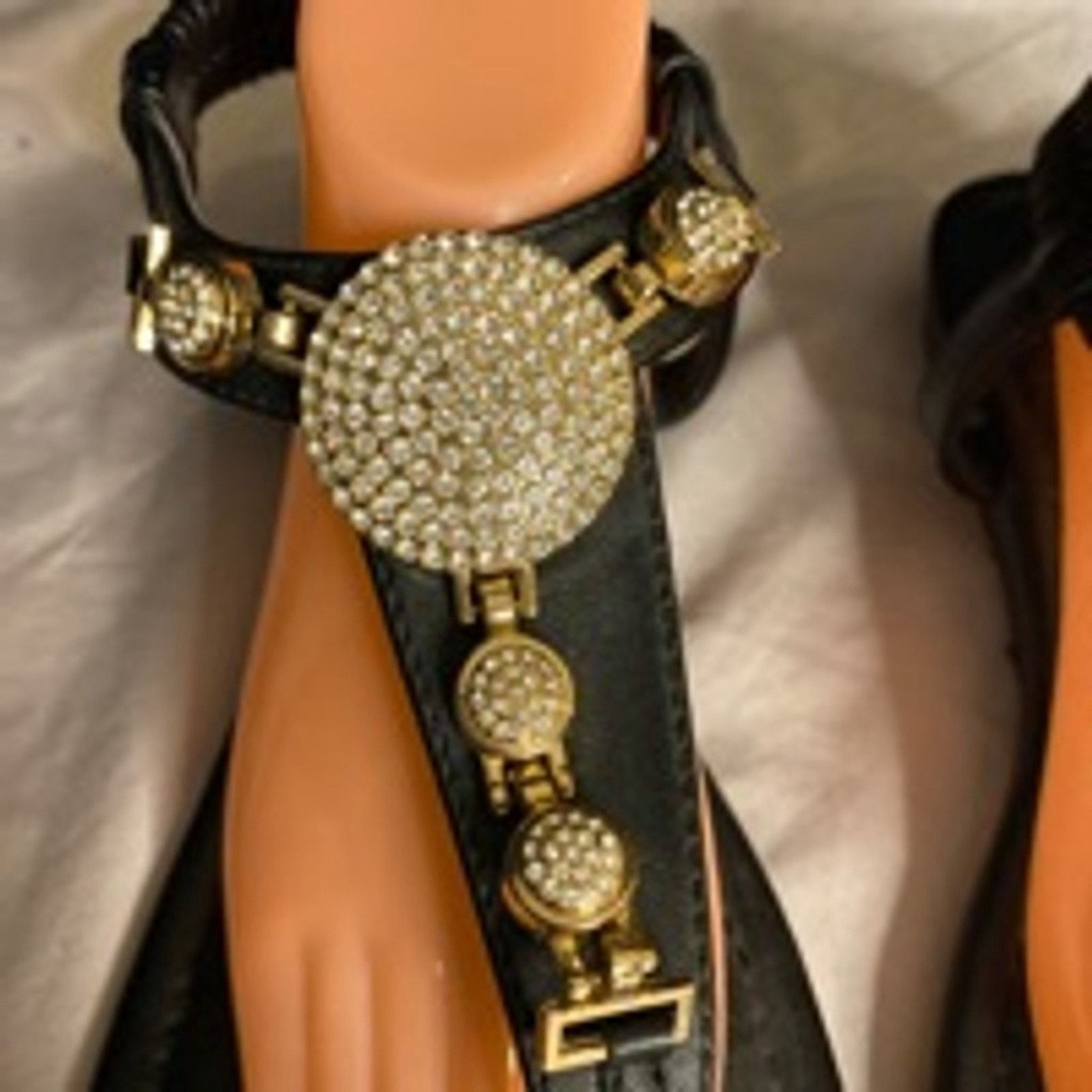 Venus Venus Black Beaded Embellished Sandals Women’s 8.5 Size US 8.5 / IT 38.5 - 4 Thumbnail
