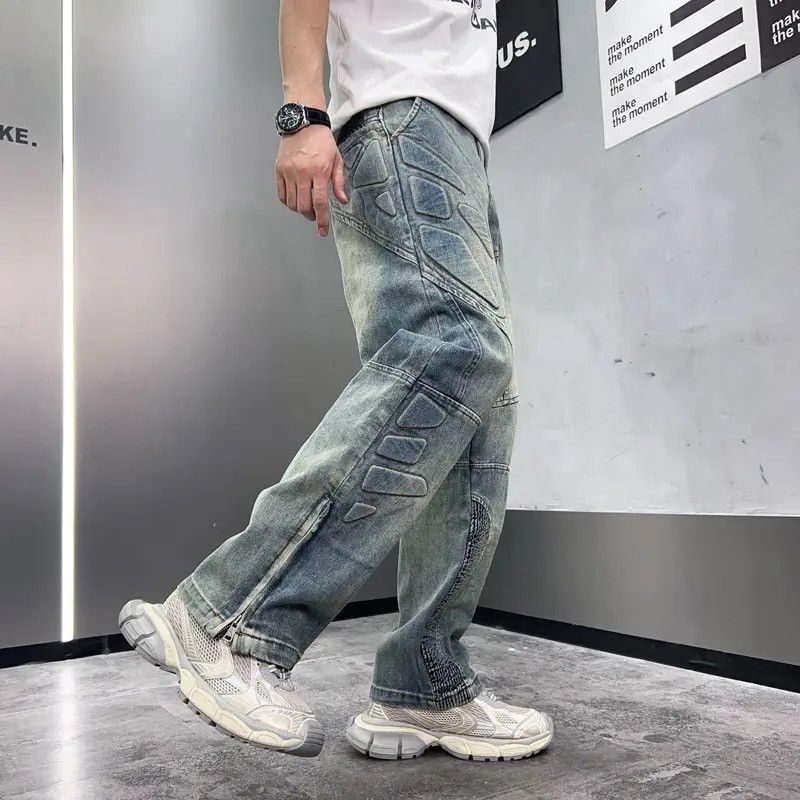 Japanese Brand × Jean Streetwear Design Straight Pattern Zipper Jeans Pants Size US 32 / EU 48 - 4 Thumbnail