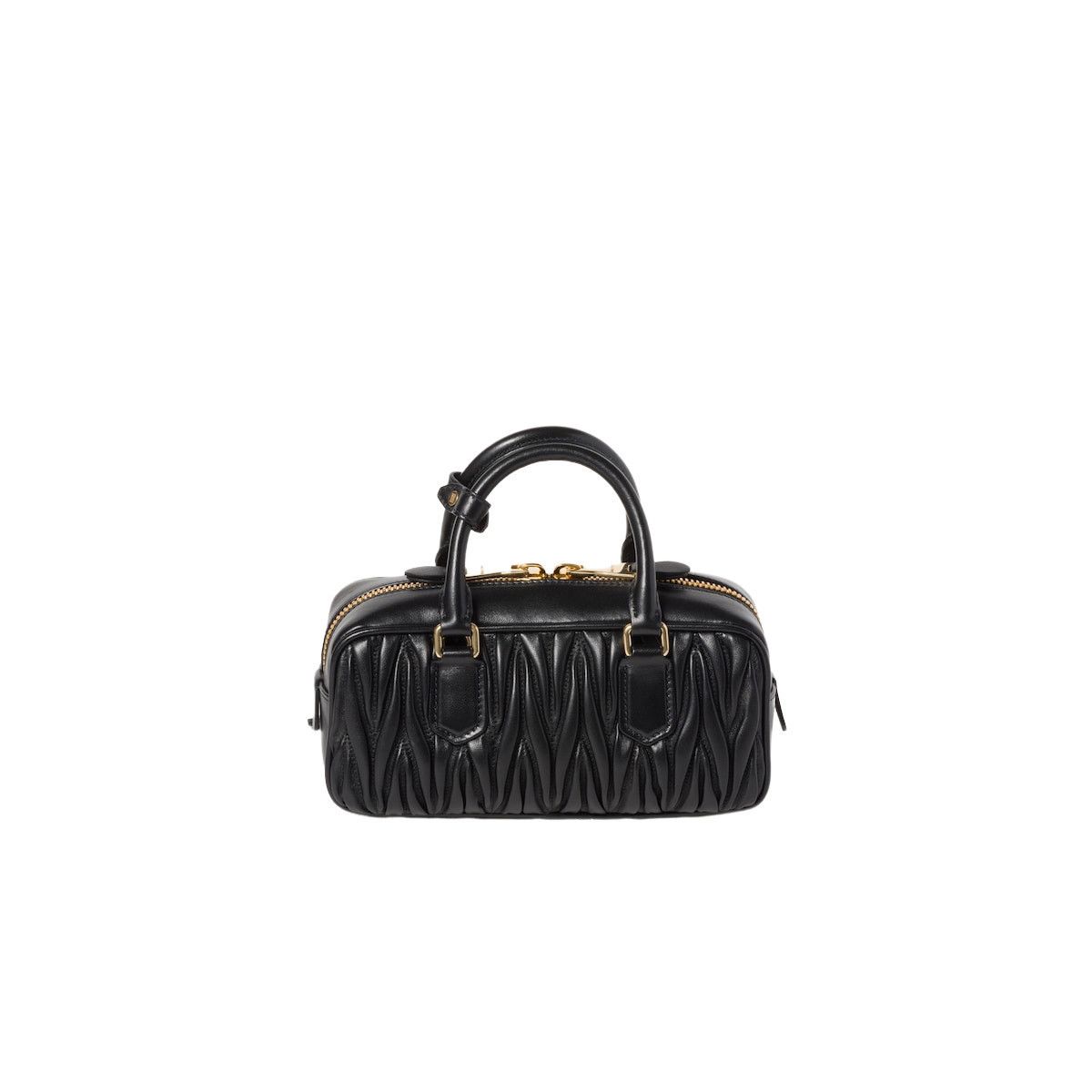Miu Miu MIU MIU Arcadie Regular $3200 Black Nappa Leather Handbag Ne Size ONE SIZE - 3 Thumbnail