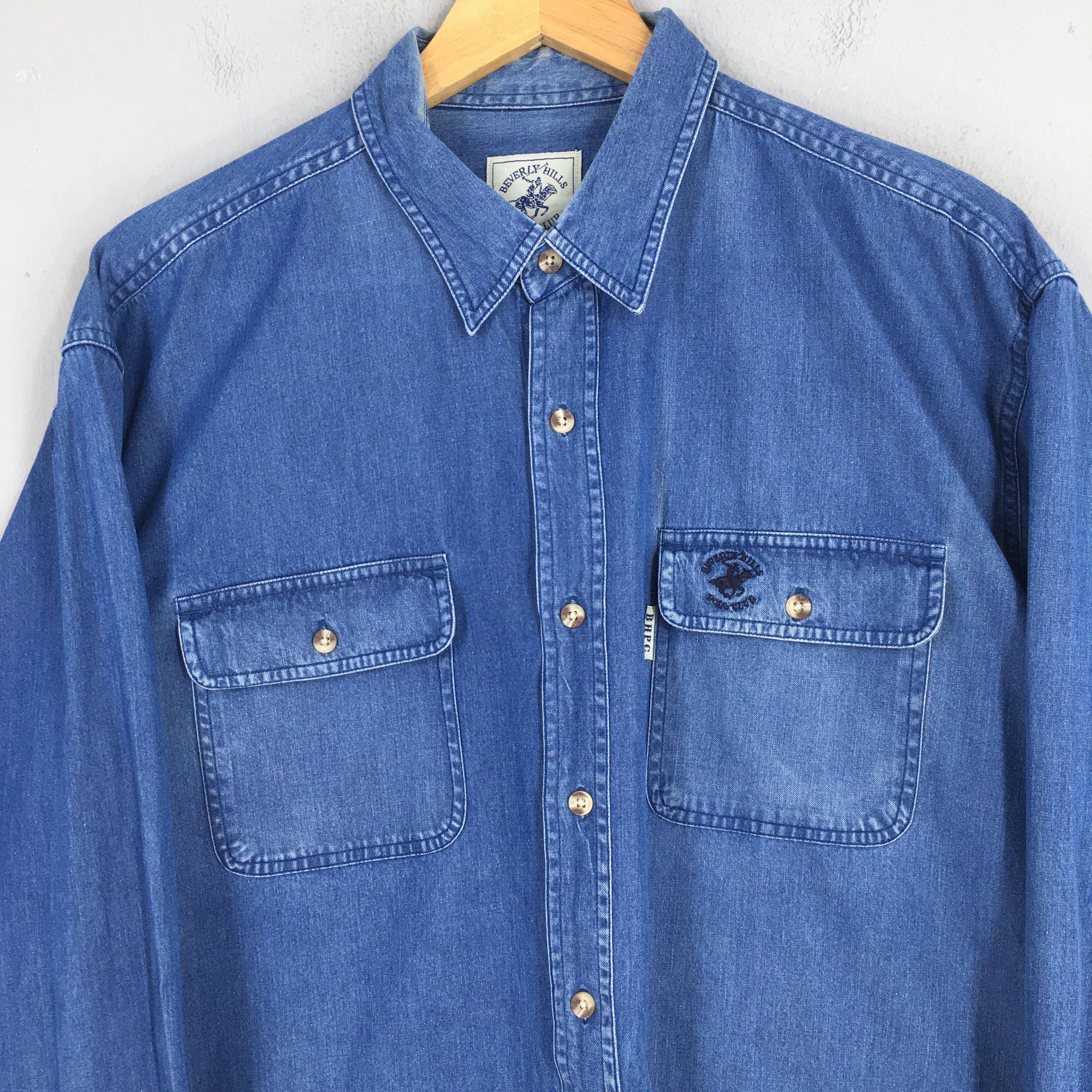 Beverly Hills Polo Club Vintage Beverly Hills Polo Club Denim Work Shirt XLarge Size US XL / EU 56 / 4 - 2 Thumbnail