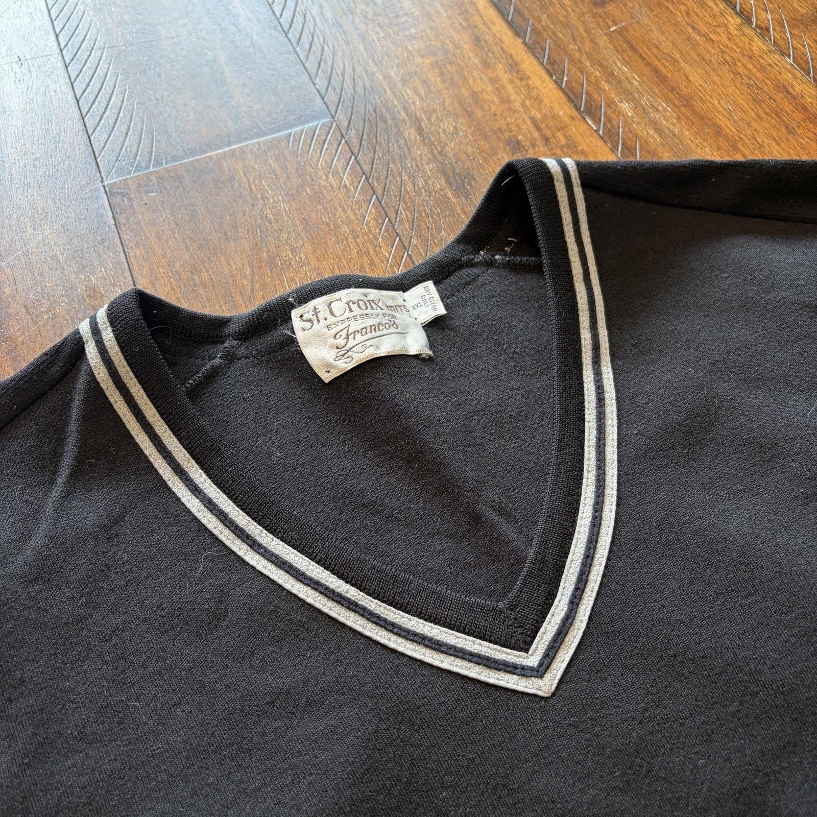 St. Croix St. Croix Knits Sweater Mens 2XL Black V Neck 100% Wool Size US XXL / EU 58 / 5 - 5 Thumbnail