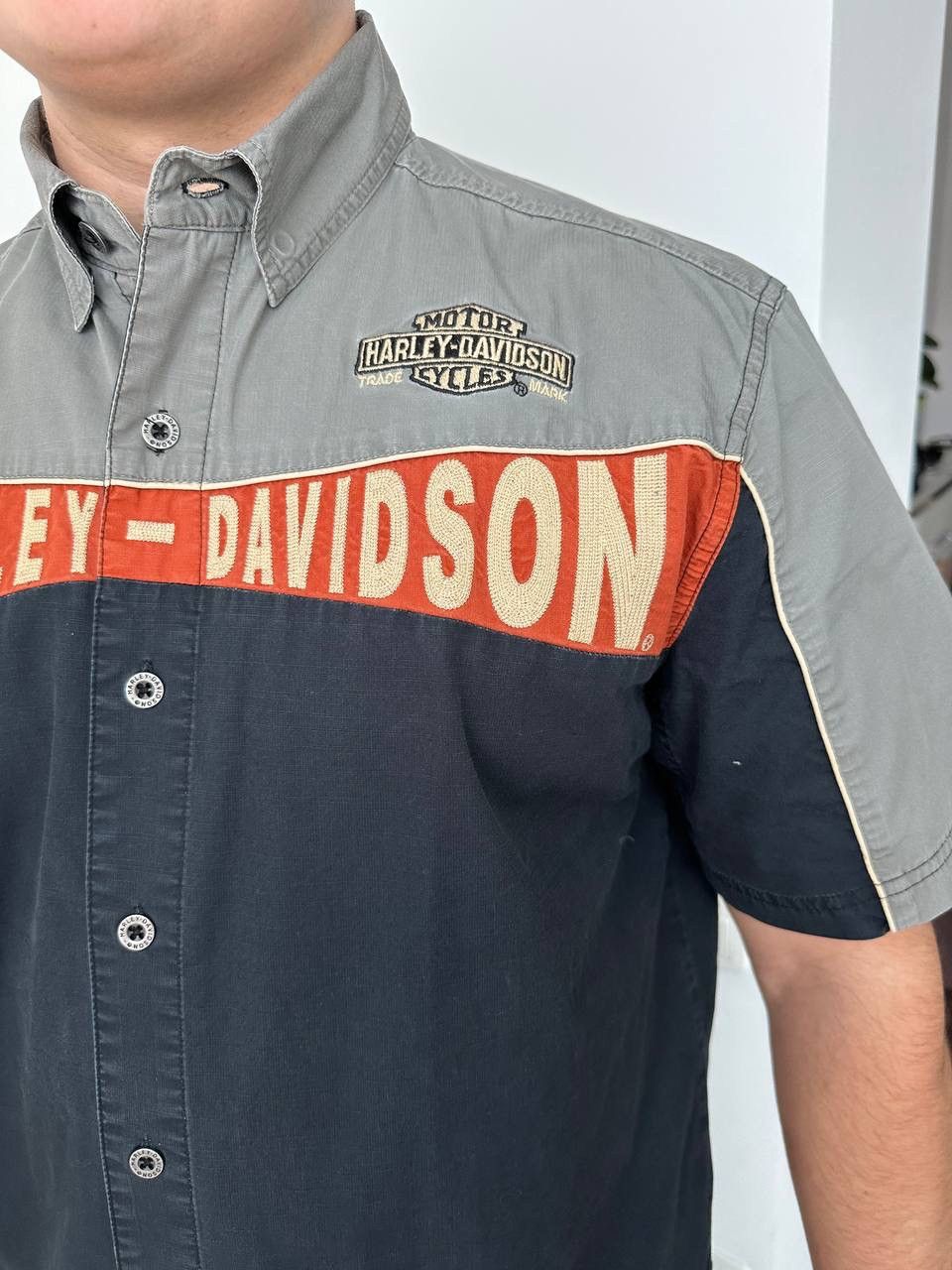Harley Davidson × Vintage Vintage Moto Harley Davidson Centr Logo Shirt Size US L / EU 52-54 / 3 - 12 Thumbnail