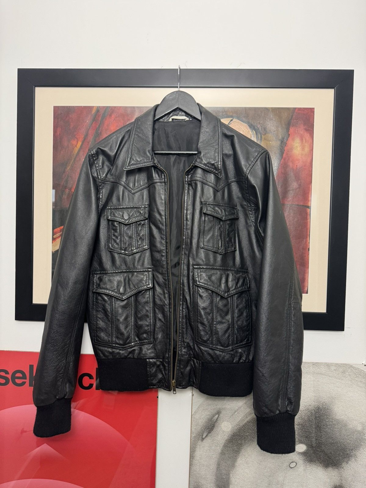 Leather Genuine Real Leather Jacket High Quality Rock Punk Black Size US M / EU 48-50 / 2 - 2 Thumbnail