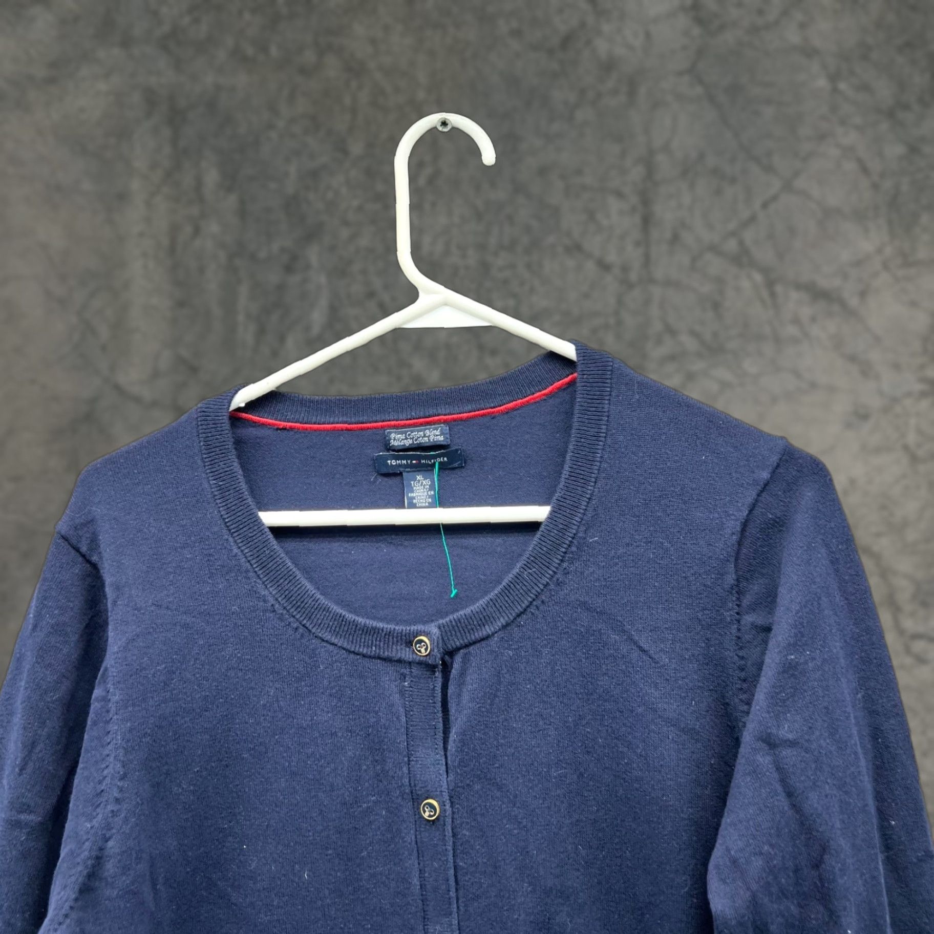 Tommy Hilfiger Tommy Hilfiger Sweater Cardigan Women XL Blue Navy Pima Cotton Knit Logo Long Sleeve Regular Fit All Seasons Vintage: No Size XL / US 12-14 / IT 48-50 - 1 Thumbnail
