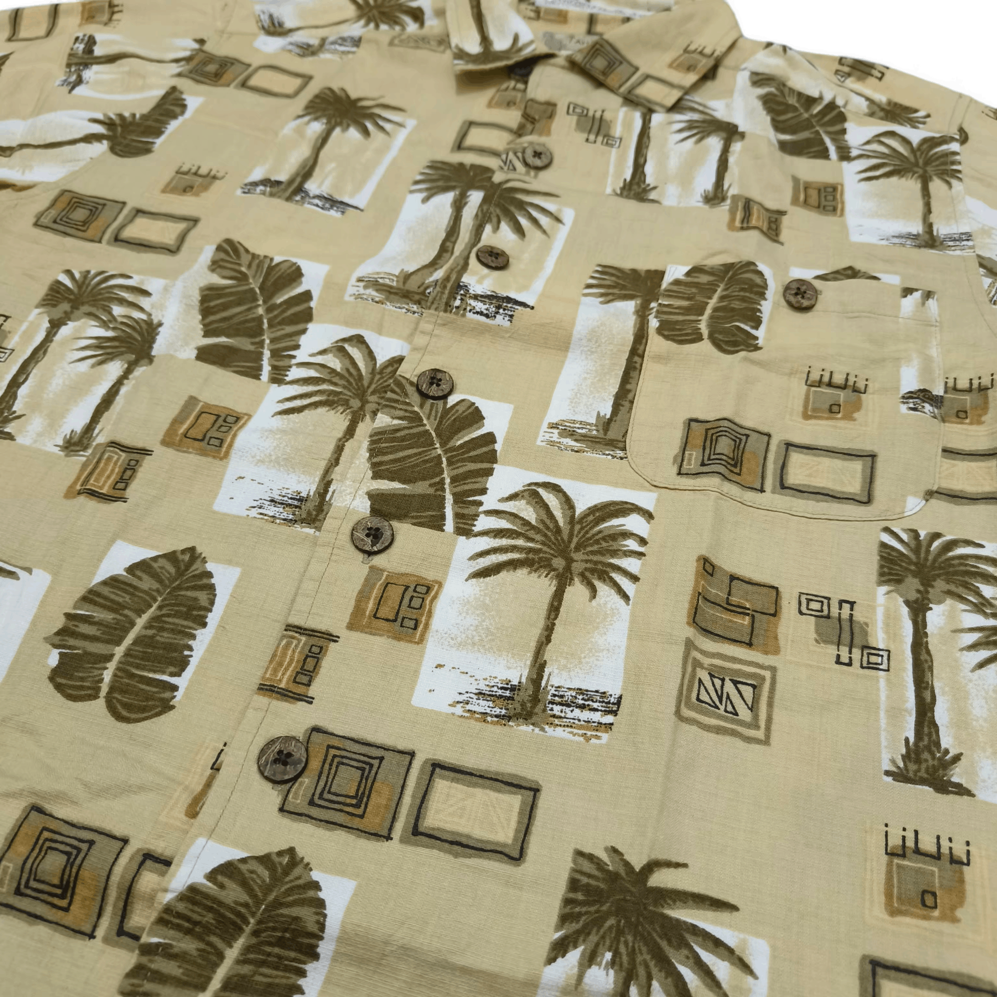 Vintage Vintage 90s Tahiti Bay Floral Coconut Palm Tree Aloha Shirt Size US S / EU 44-46 / 1 - 3 Thumbnail