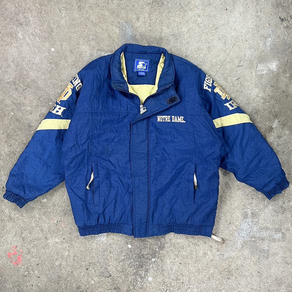 Starter × Vintage Vintage Notre Dame Starter Puffer Jacket Size US L / EU 52-54 / 3 - 3 Thumbnail
