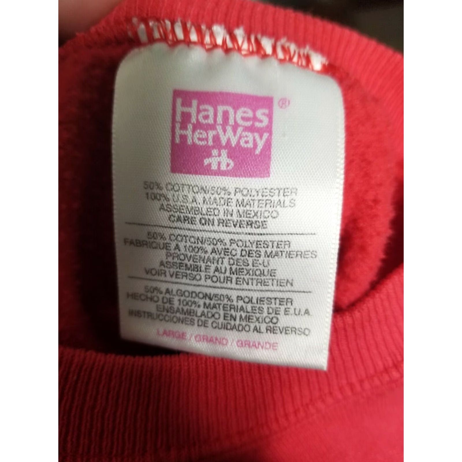 Hanes Vintage Hanes Her Way Raglan Crewneck Sweatshirt Red Blank Womens L 90s Activewear All Seasons Womens Sweatshirt Size L / US 10 / IT 46 - 3 Thumbnail
