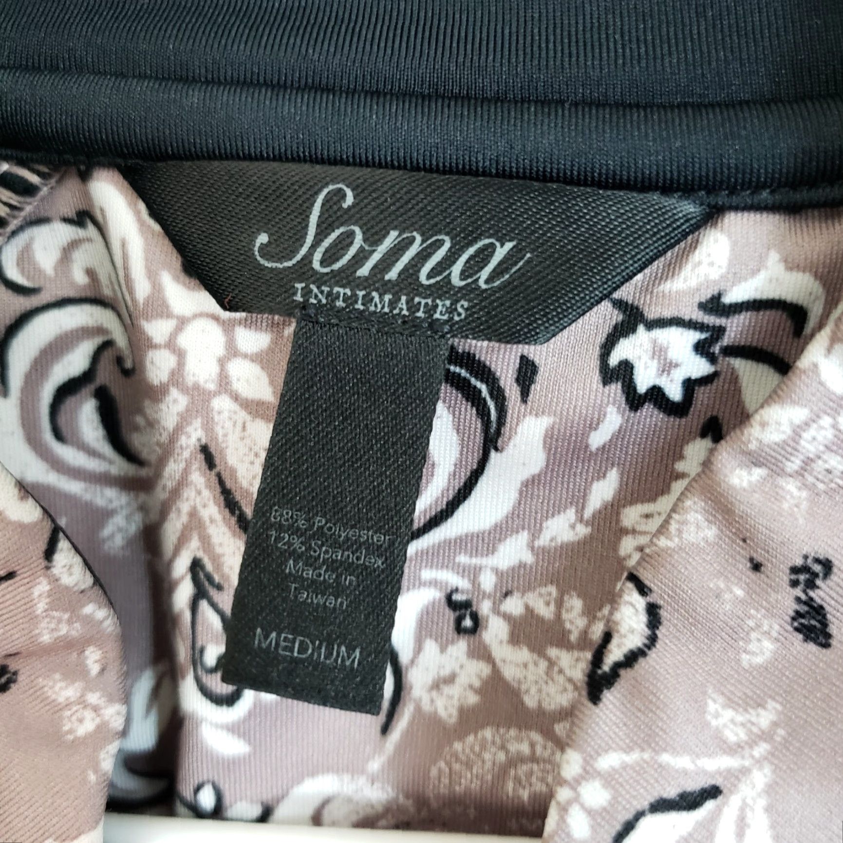 Vintage Soma Intimates Womens Jacket Sz Medium Black Mauve Full Zip Track Jacket Size M / US 6-8 / IT 42-44 - 5 Thumbnail