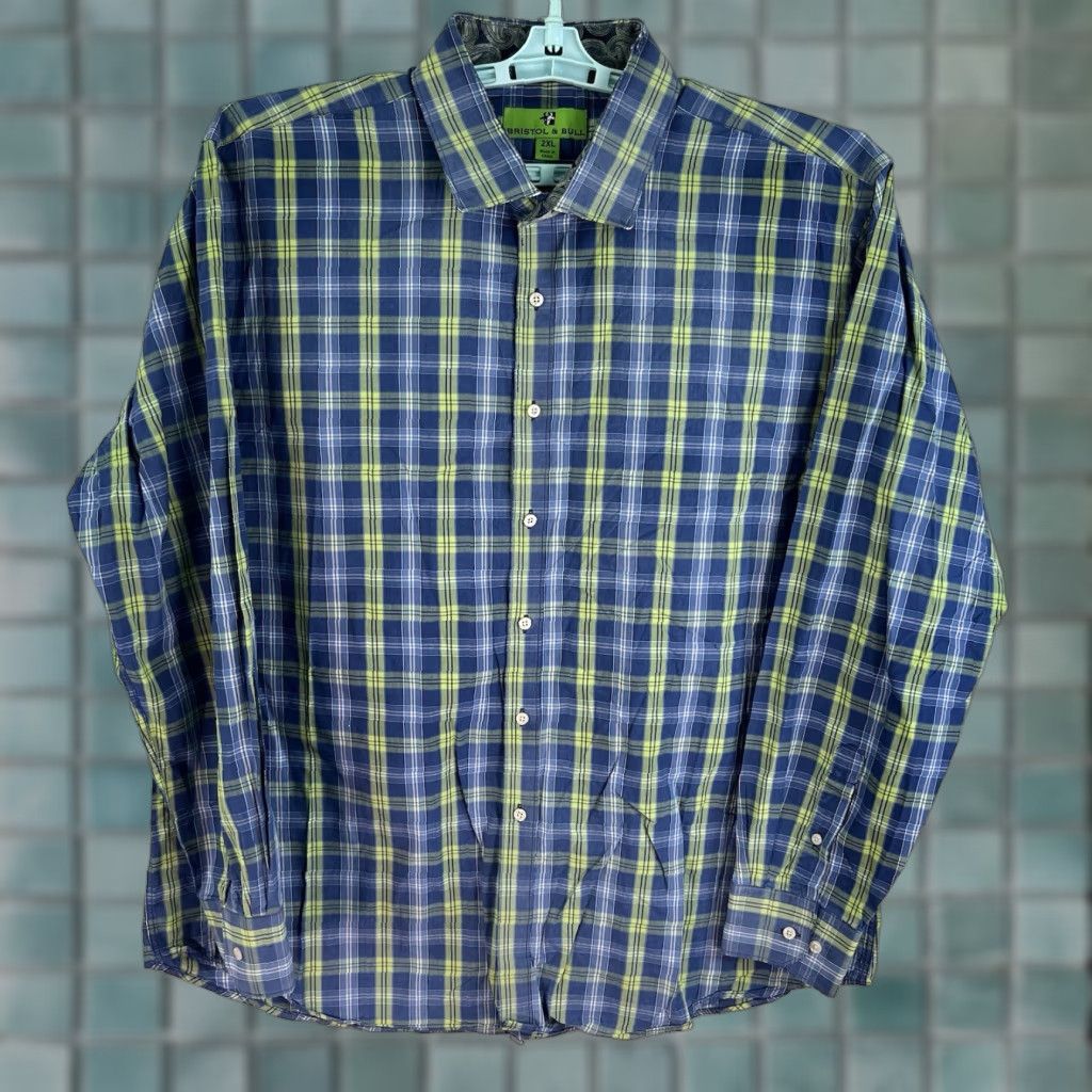 Vintage VINTAGE Bristol & Bull Plaid Button-Up Shirt Mens 2XL Blue Long Sleeve Size US XXL / EU 58 / 5 - 1 Thumbnail